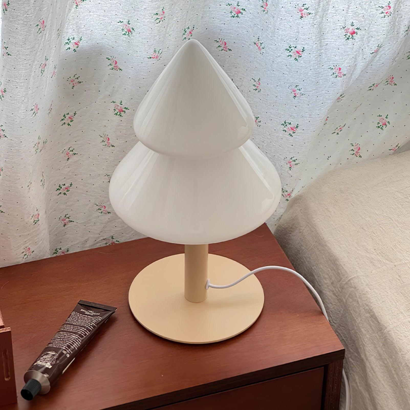 Christmas tree lamp base color variations showing green beige and chrome metal finishes
