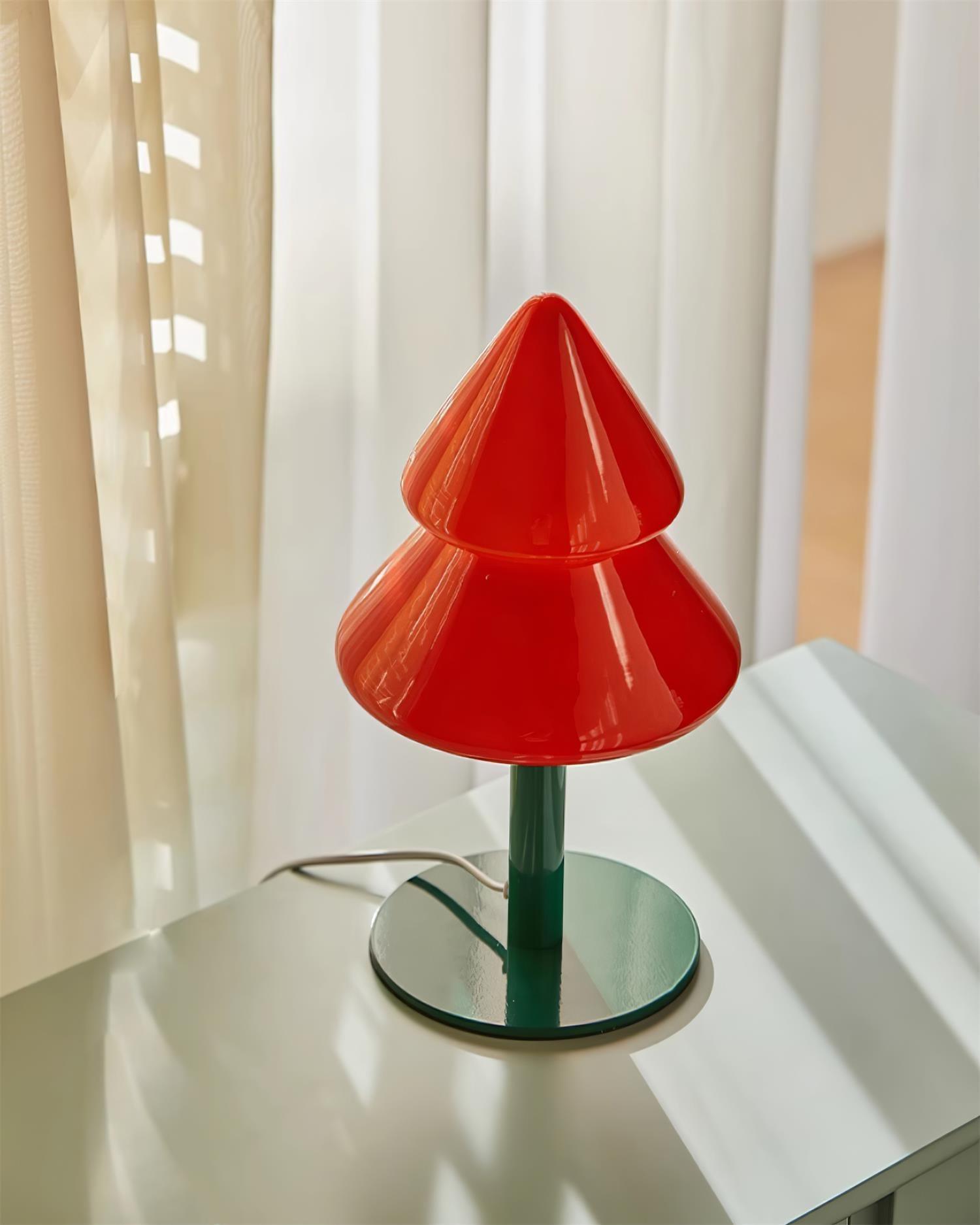 Material composition metal and glass construction of contemporary Christmas tree lamp