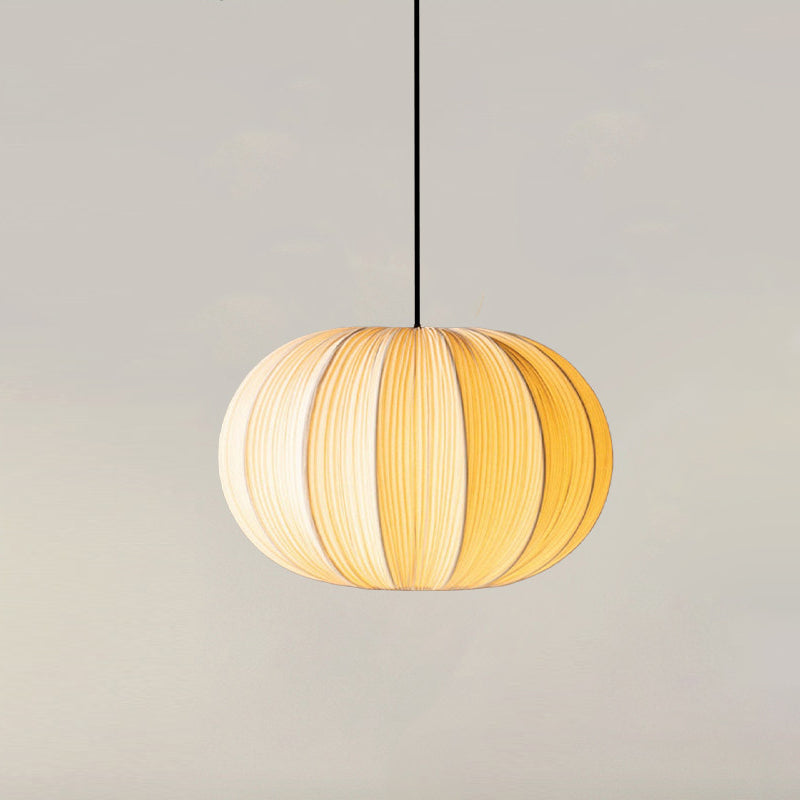 Size comparison: Small and Large oblate Elunor lantern pendants with teardrop shape, three silhouettes