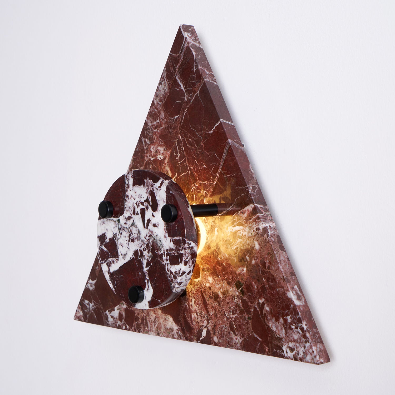 Geometric triangular marble wall sconce contemporary design home lighting