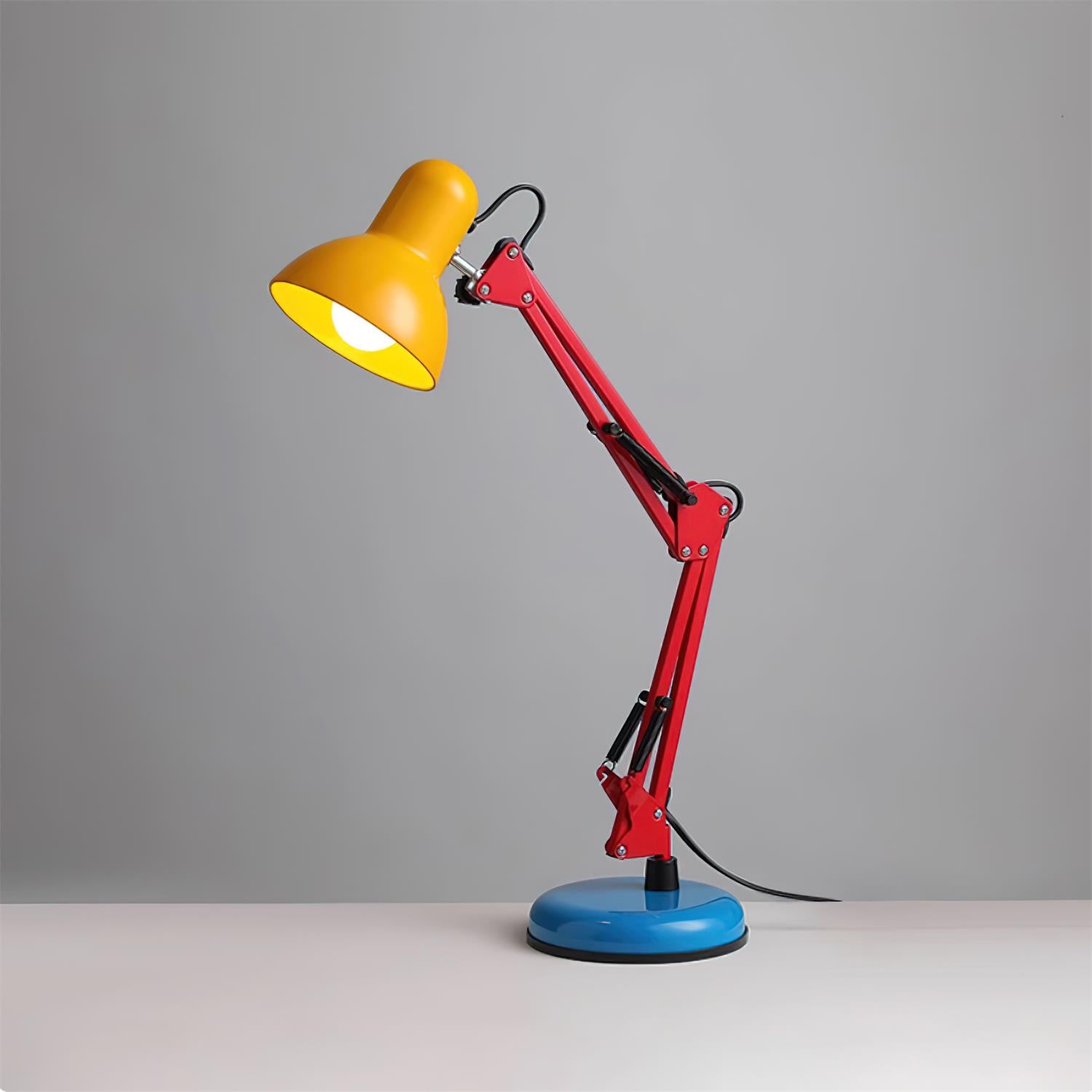 Memphis table lamp in dorm room setup with student desk essentials - bold affordable designer lighting for college living spaces and apartment decor