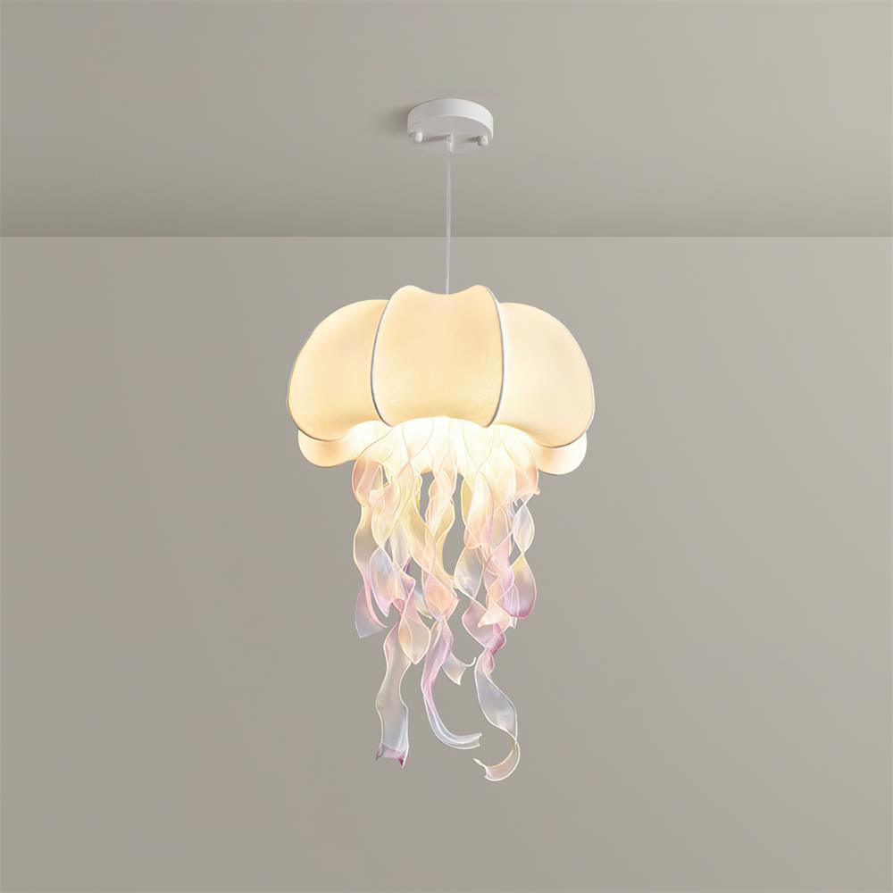 Jellyfish pendant light large size variant creating dramatic focal point in spacious room