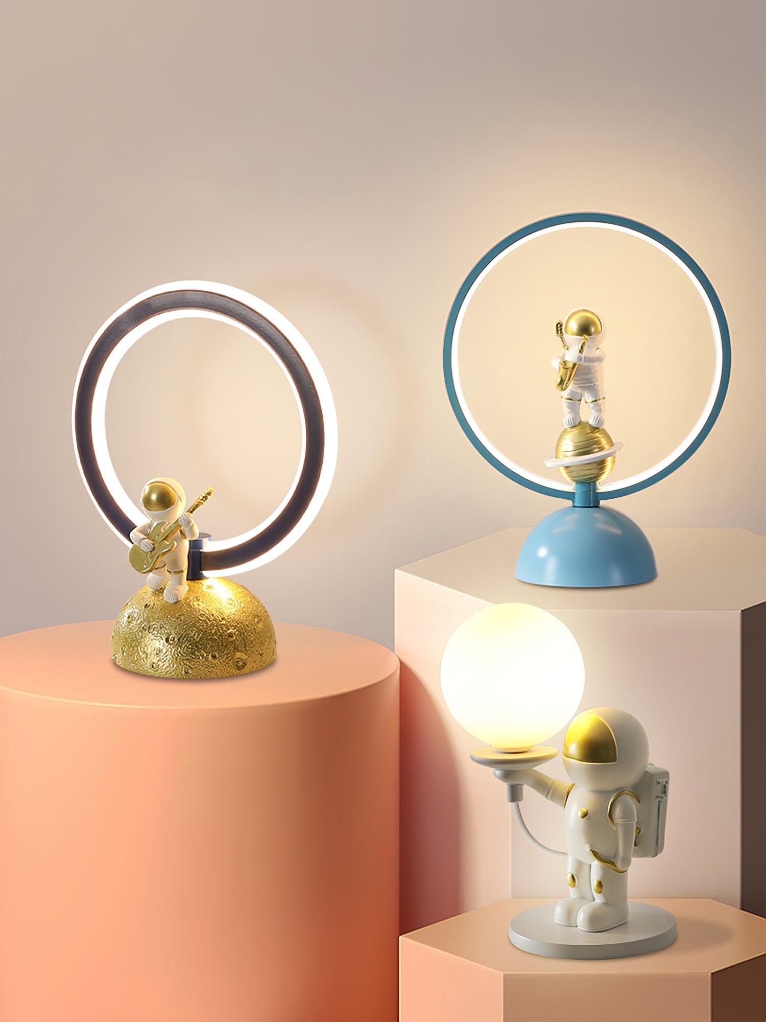 Astronaut table lamp contemporary home office desk setup styling