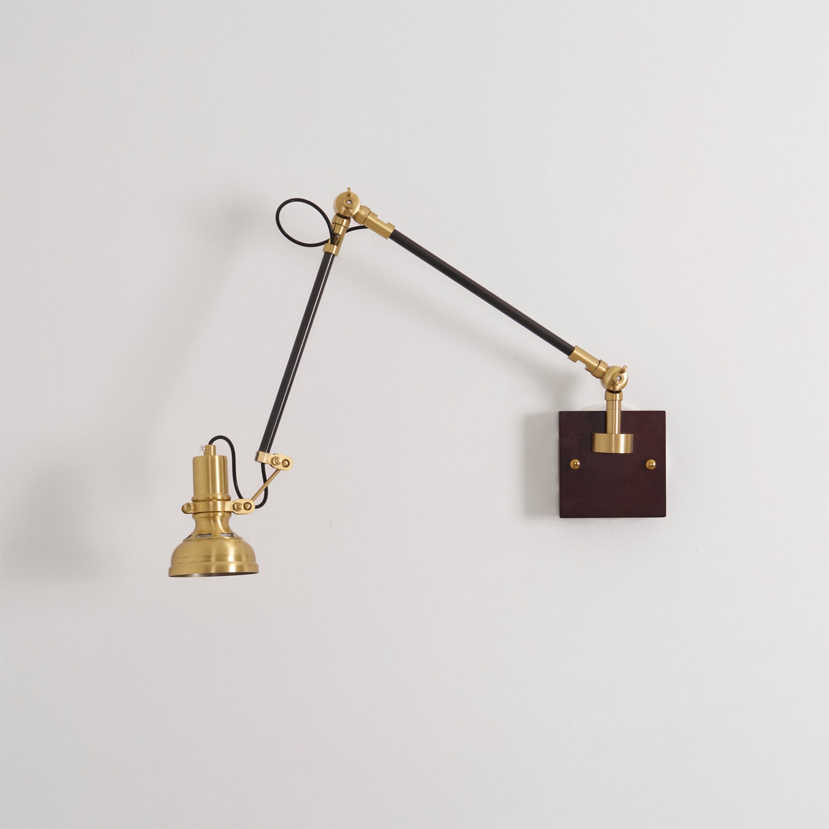 Kane minimalist vintage industrial wall lamp side view on white background