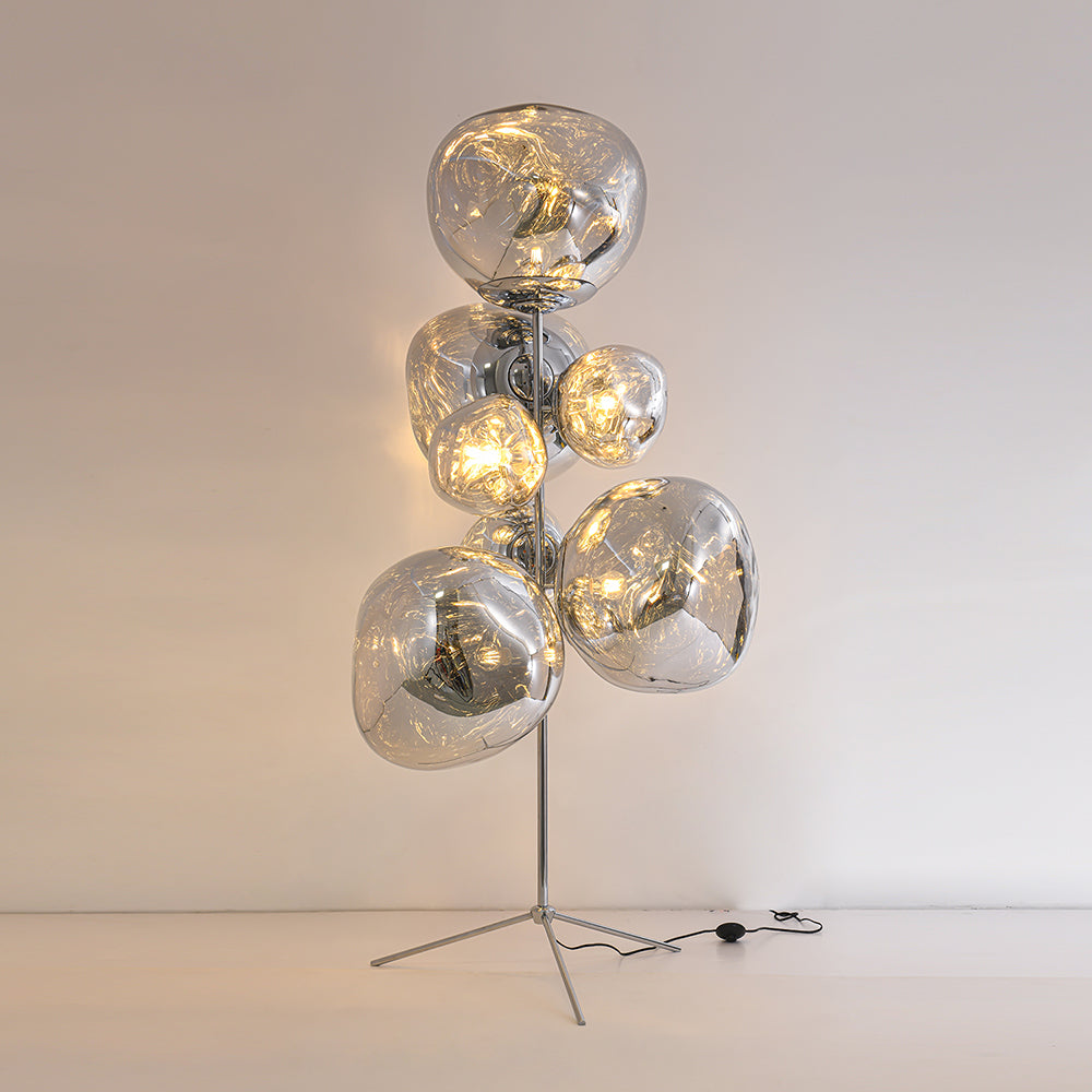 Lava bubble floor lamp 180cm height architectural view showing proportions and placement