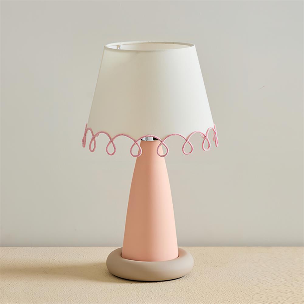 Lollio table lamp lifestyle shot showing contemporary interior styling with modern ceramic lamp as room accent
