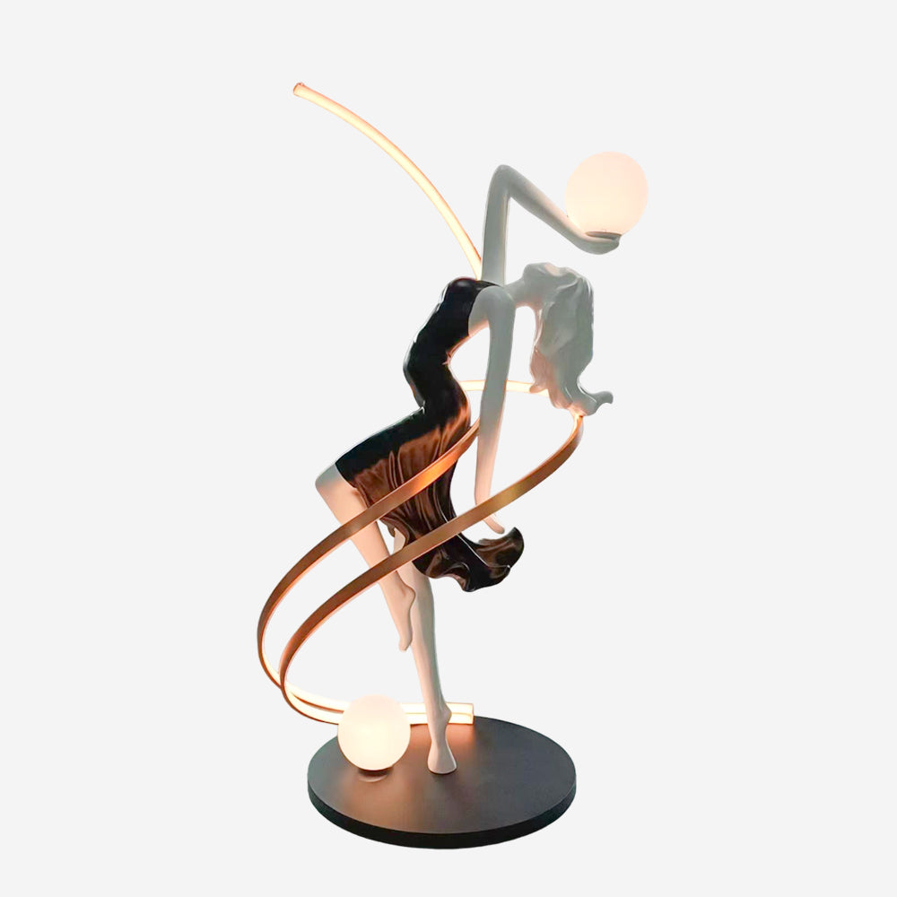 Goddess floor lamp black and white colorway classic elegant variant with rose gold accents