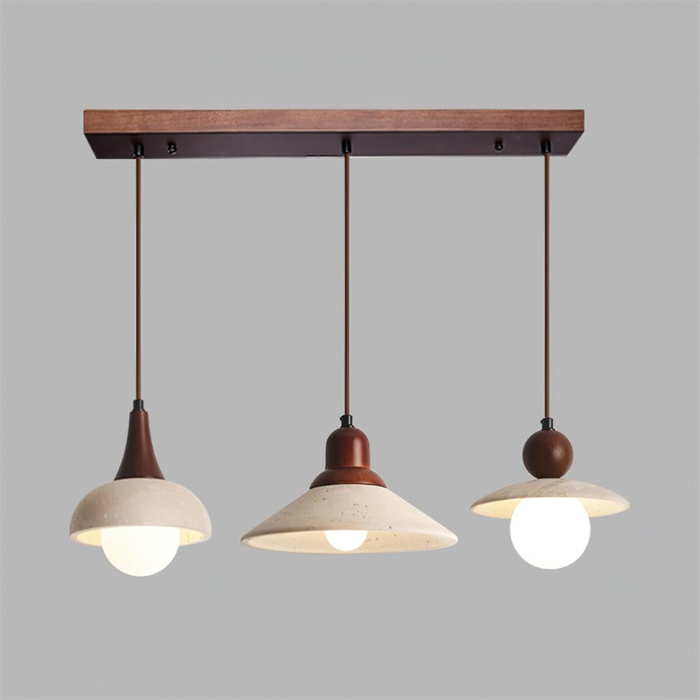 Travertine pendant light architectural interior photography contemporary design showcase installation
