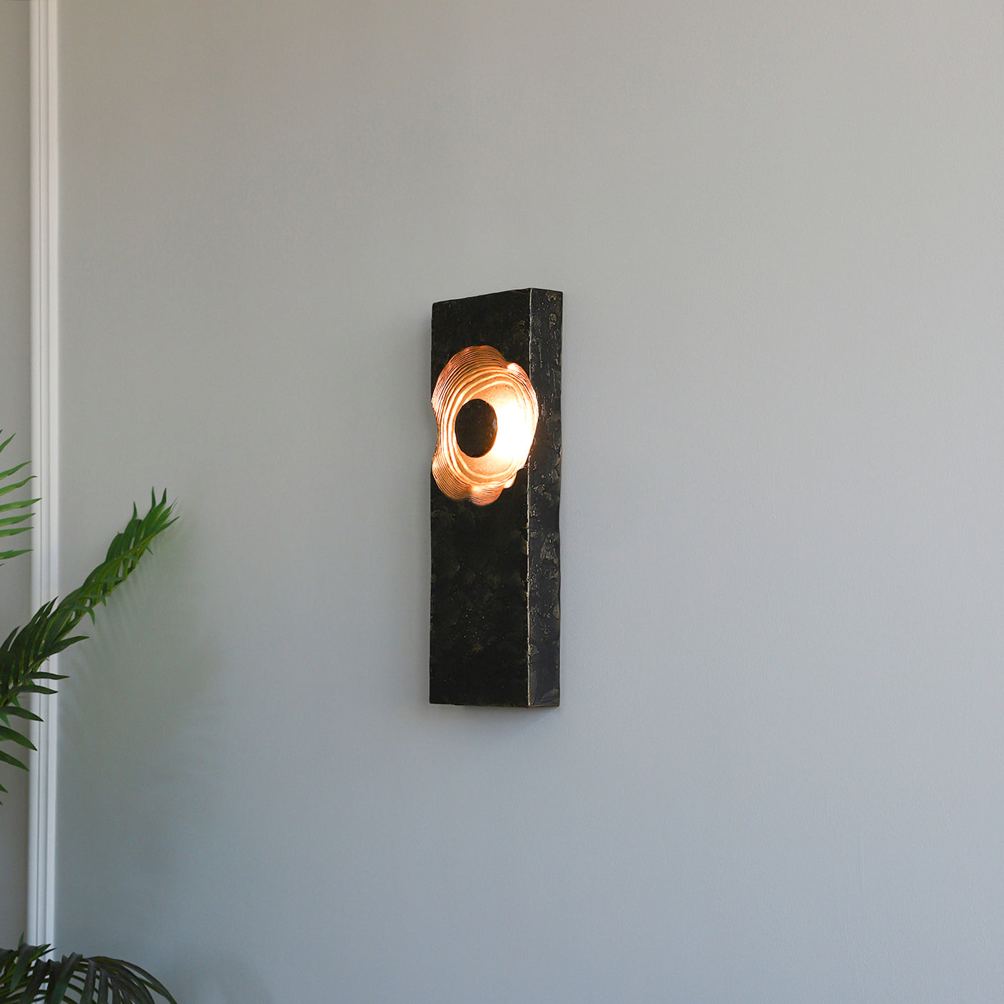 Moltena black and brass wall sconce, premium metal construction with hand-crafted artisanal quality and museum-worthy aesthetic