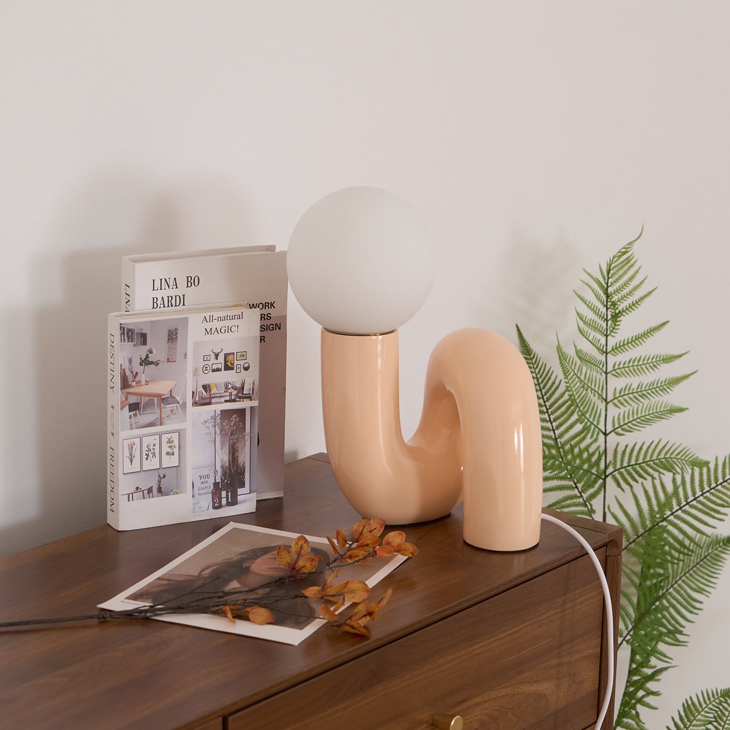 N-shape table lamp showing dimmer switch compatibility for customizable ambient lighting control