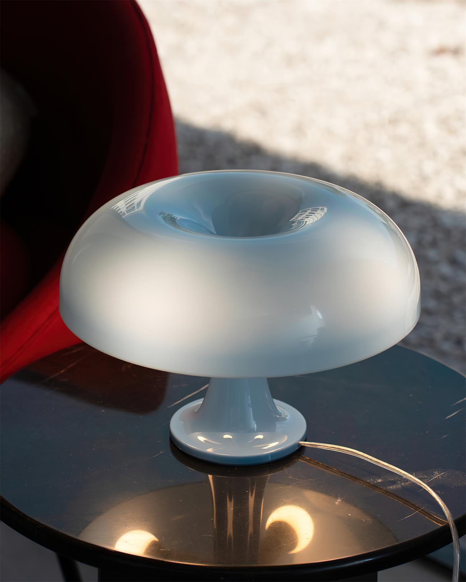 Nessino mushroom table lamp dark navy blue sophisticated tone