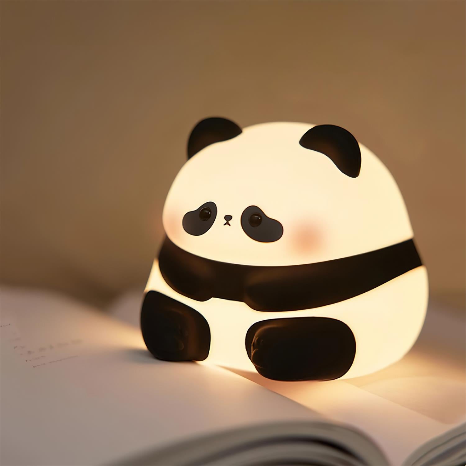 Panda night light endearing expression soothing visual presence