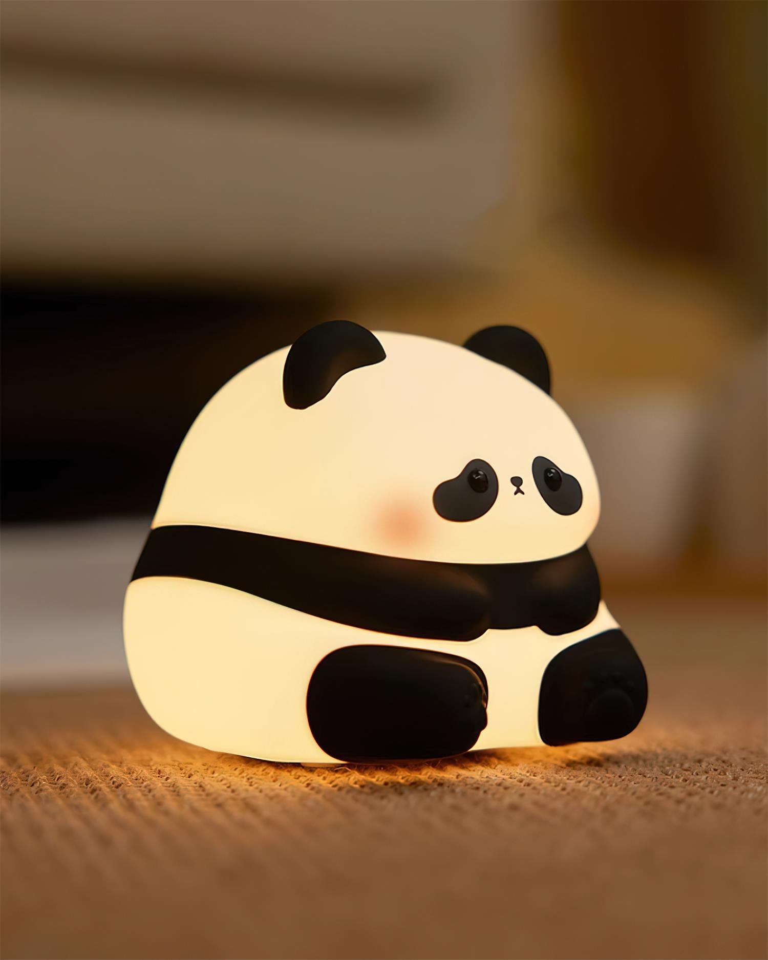 Panda night light black white color elegant monochrome aesthetic