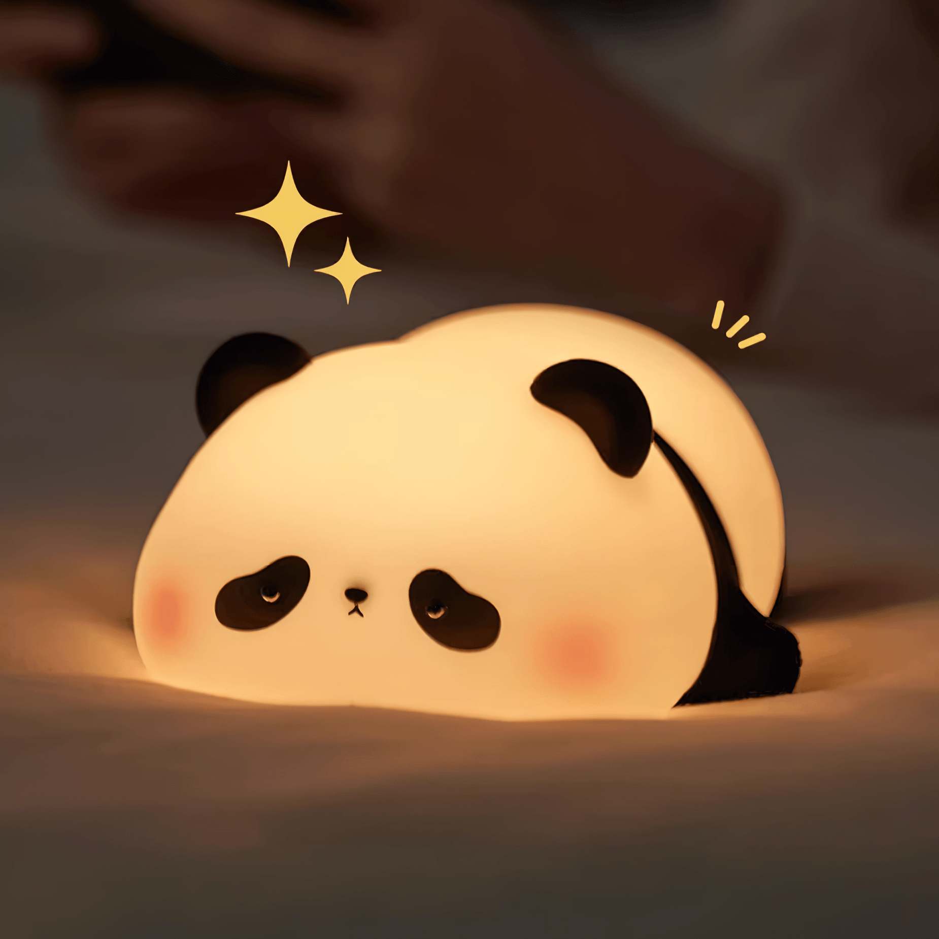 Panda night light soft material touch-responsive cute bedside companion