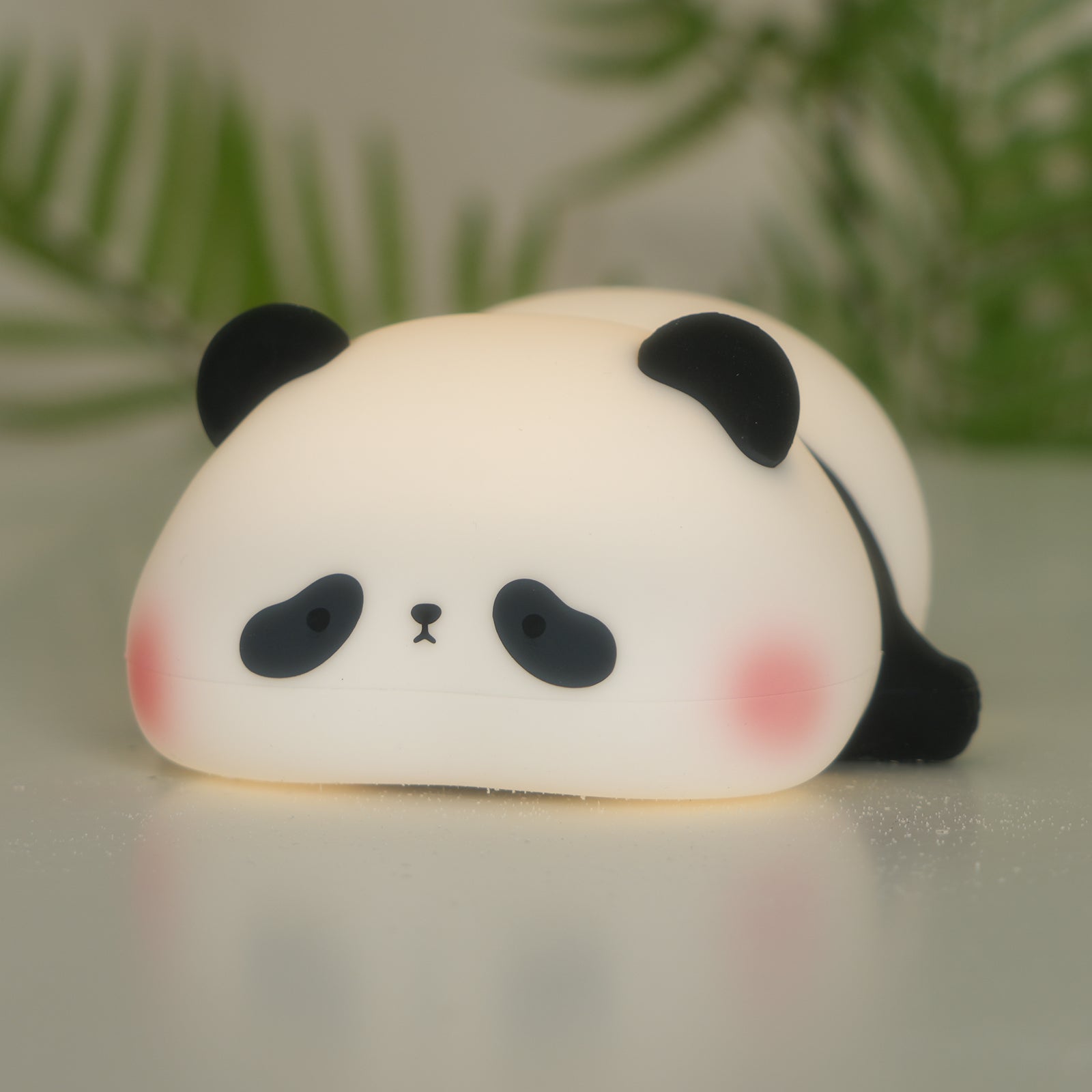 Panda night light ambient lighting scene outdoor setting nighttime atmosphere