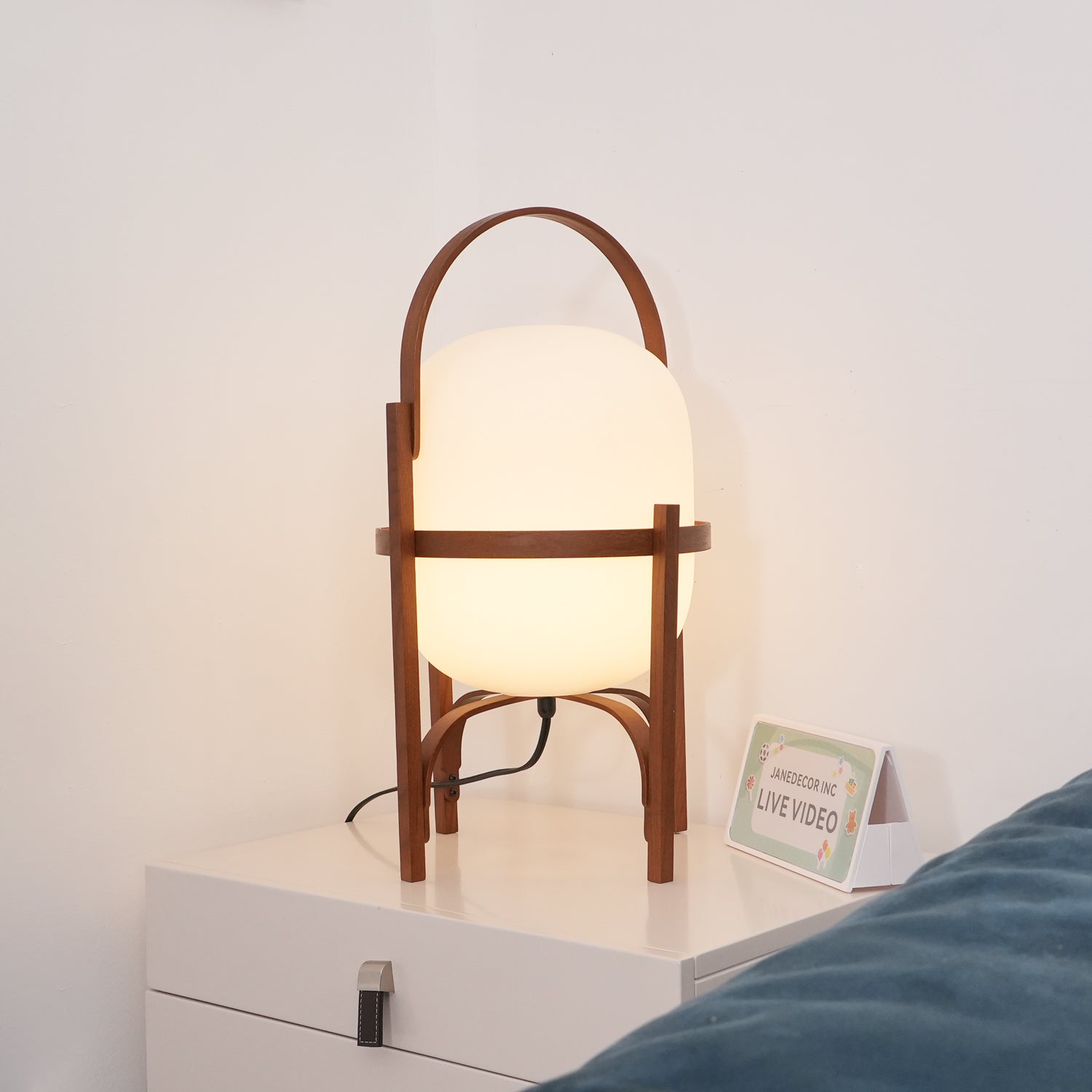 Lantern glass table lamp bedroom nightstand bedside lighting solution
