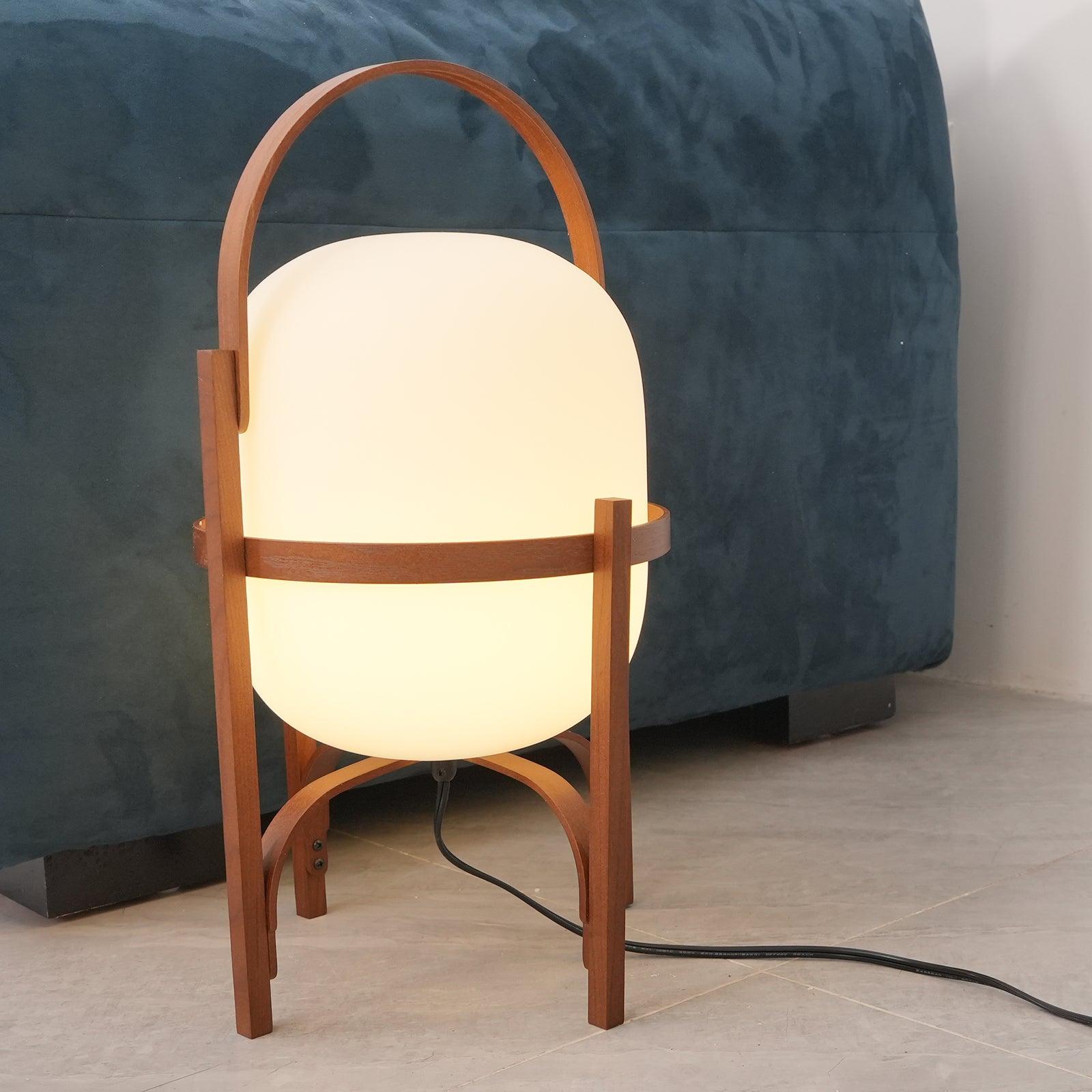 Modern lantern glass table lamp versatile room placement flexibility