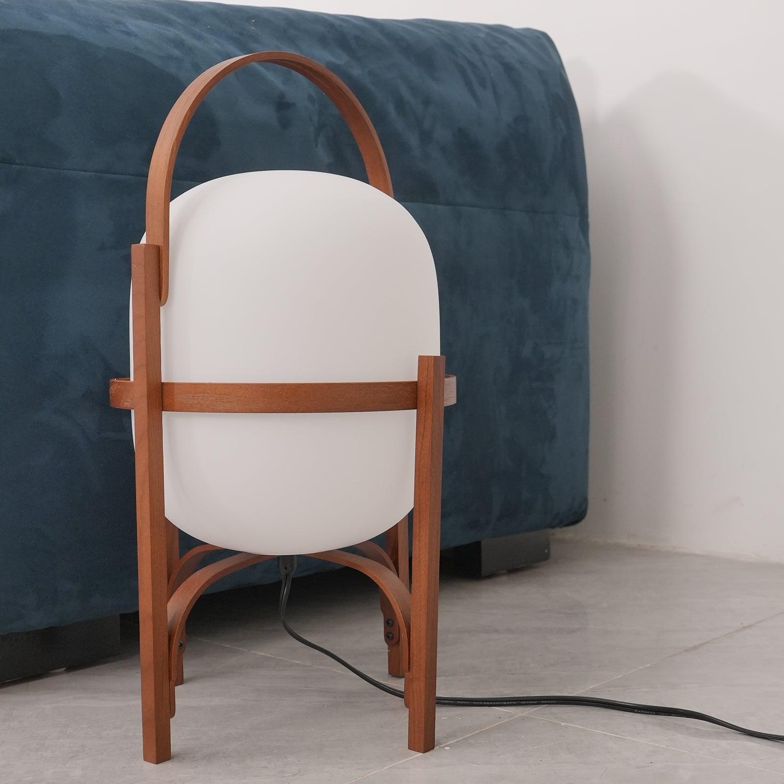 Portable lantern lamp craftsmanship quality wood glass construction