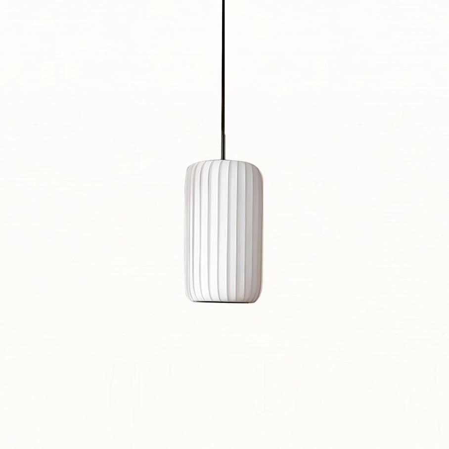 Model B Rossau pendant light - medium ribbed fabric shade for dining and kitchen areas