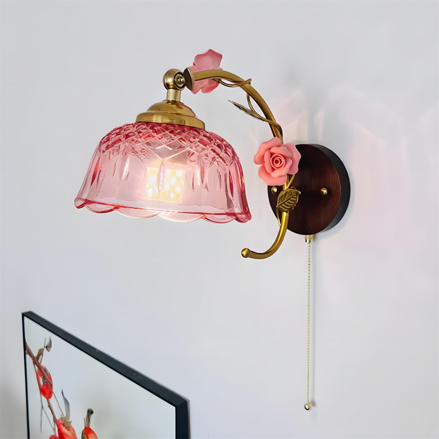 Multiple Roseraie Verse wall sconces in coordinated interior design creating cohesive lighting design