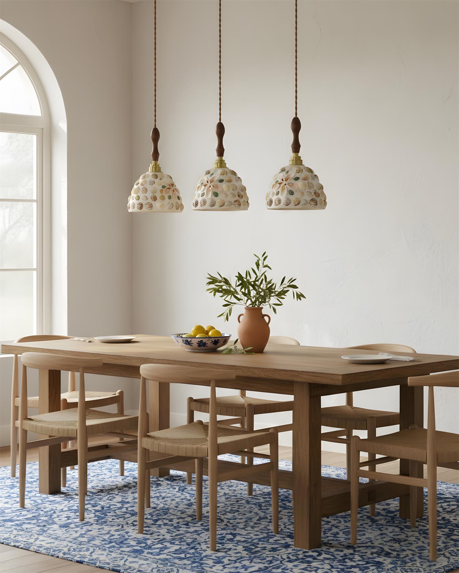 Tessaro artisan handcrafted pendant lamp detail showing intricate mosaic glass fragment assembly