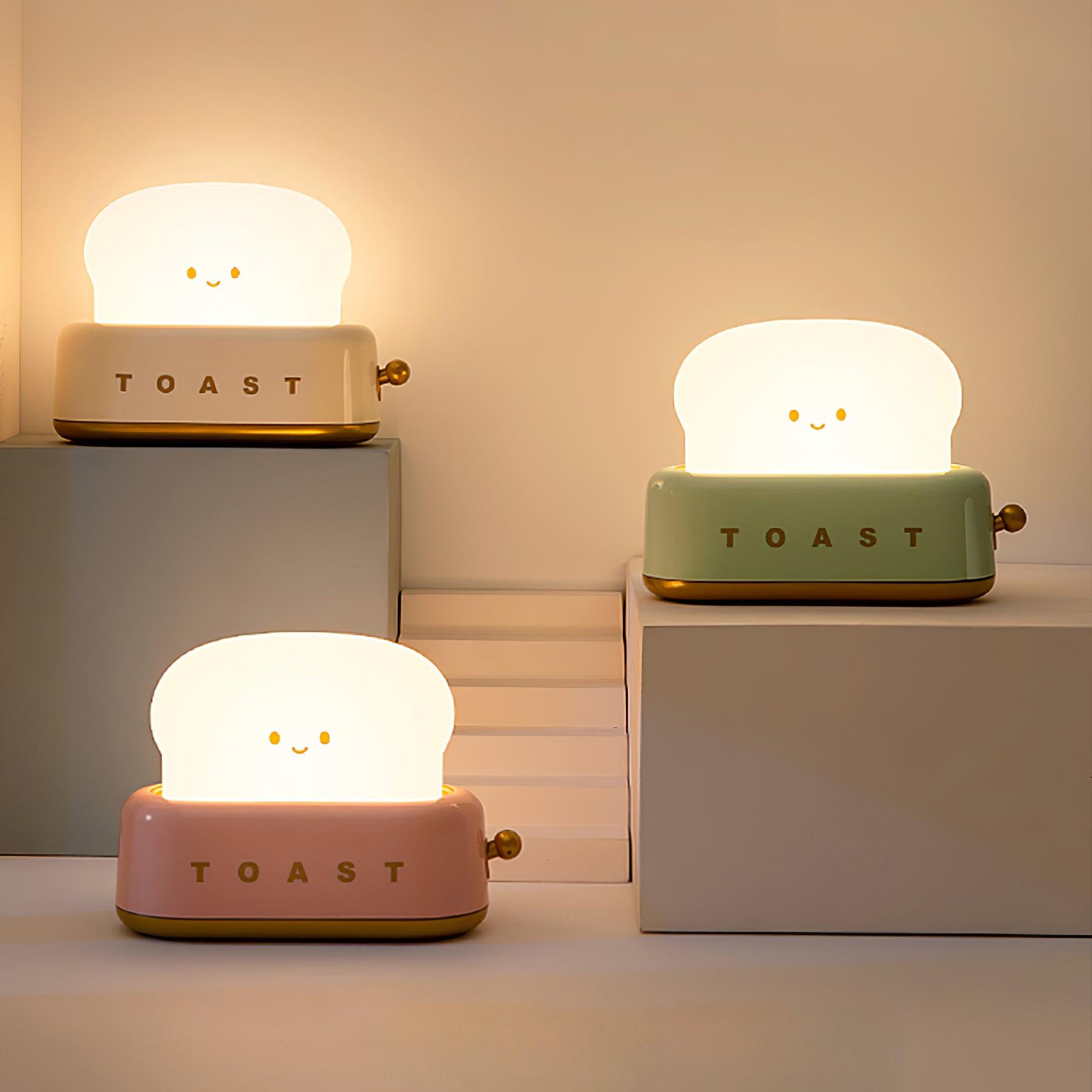 Almond yellow retro toaster table lamp bringing vintage charm to Scandinavian interior design