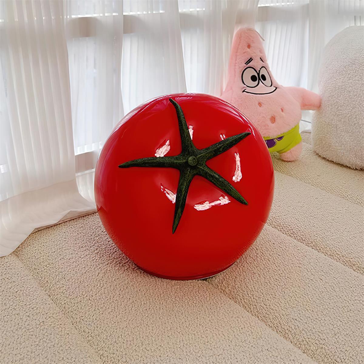 Contemporary tomato table lamp demonstrating artistic sculptural design and form