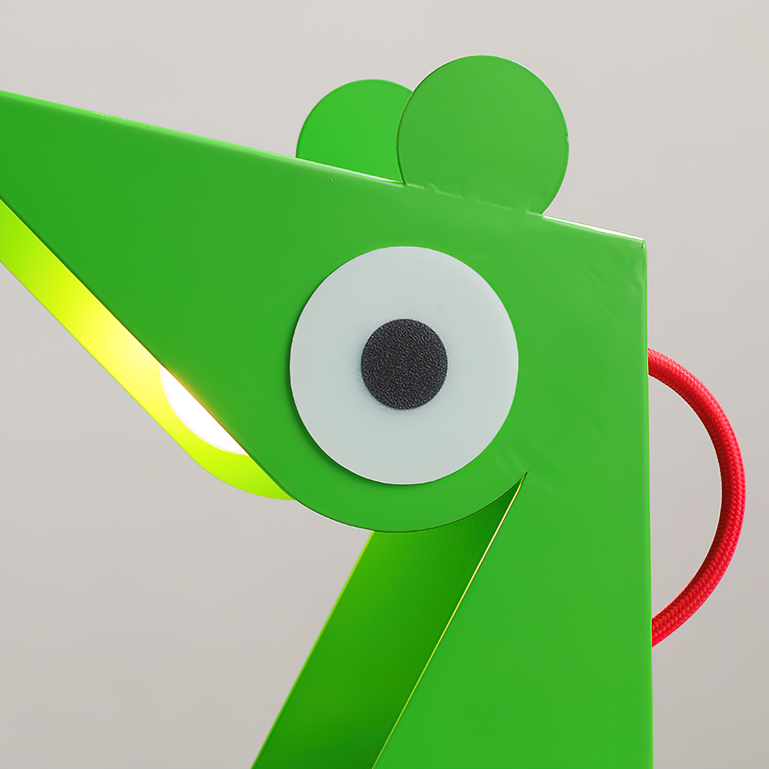 Green mouse cartoon table lamp base and stability features for desk and nightstand placement