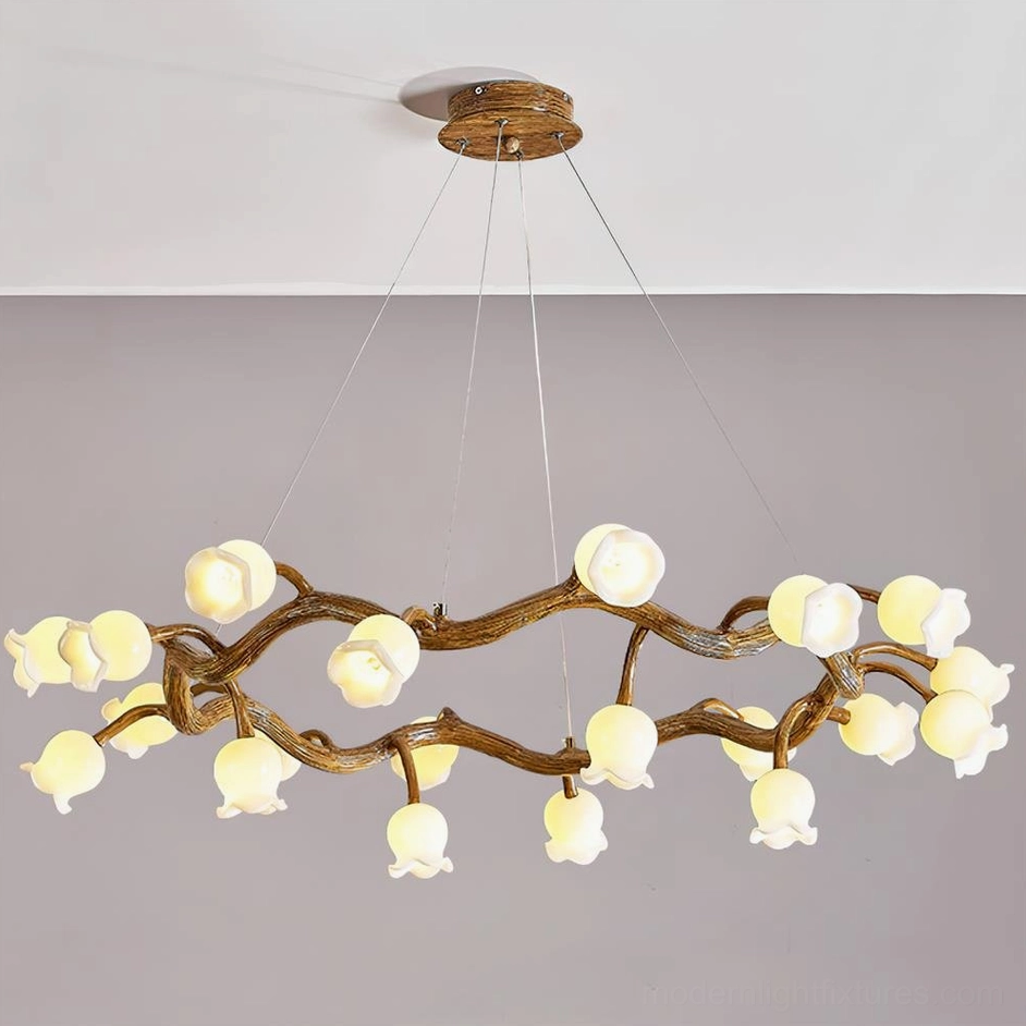 20-head flowers branch chandelier maximum size configuration for grand spaces and high ceilings