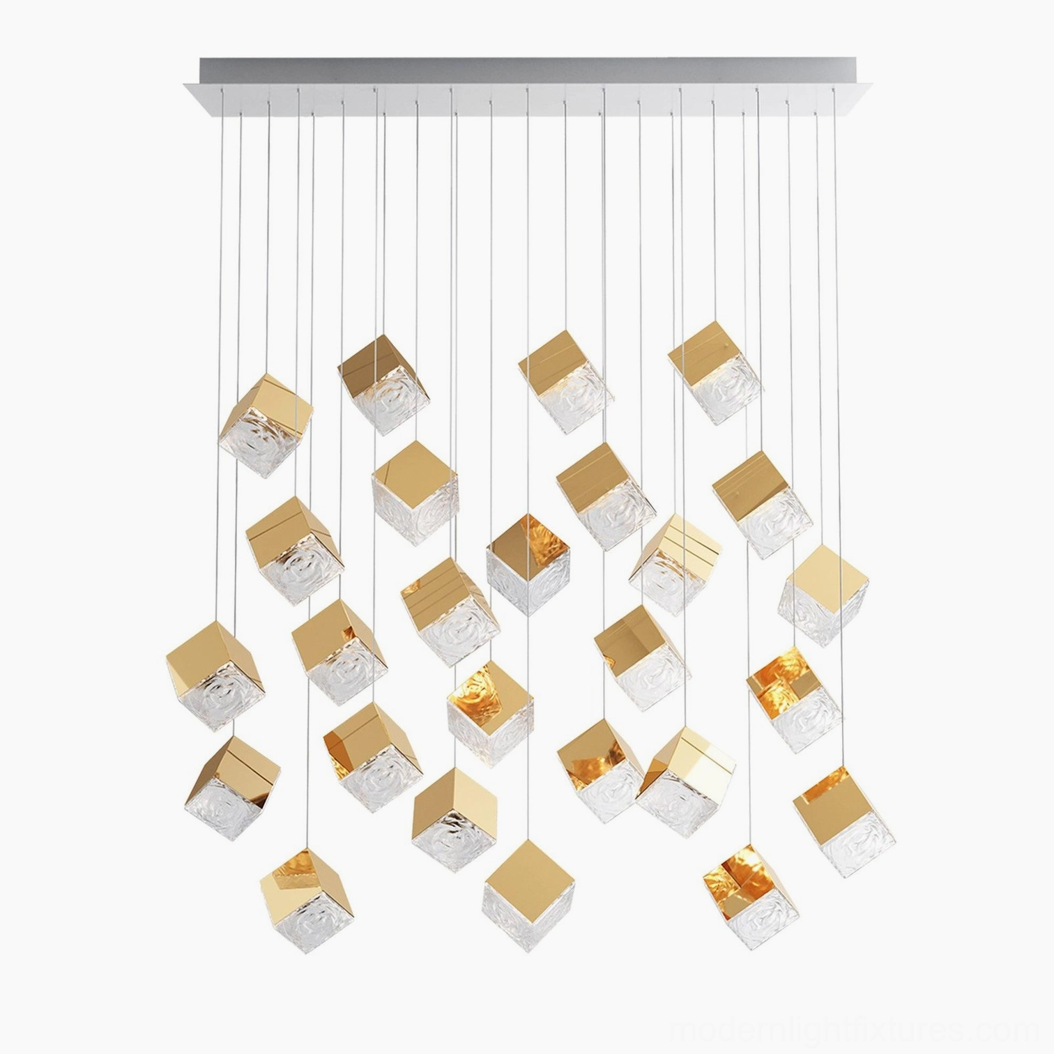 Contemporary 26-head cube pendant light fixture grand foyer statement piece