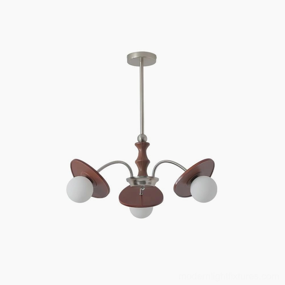 3-head sputnik orbital chandelier with compact 24.4 inch diameter and warm brushed nickel finish