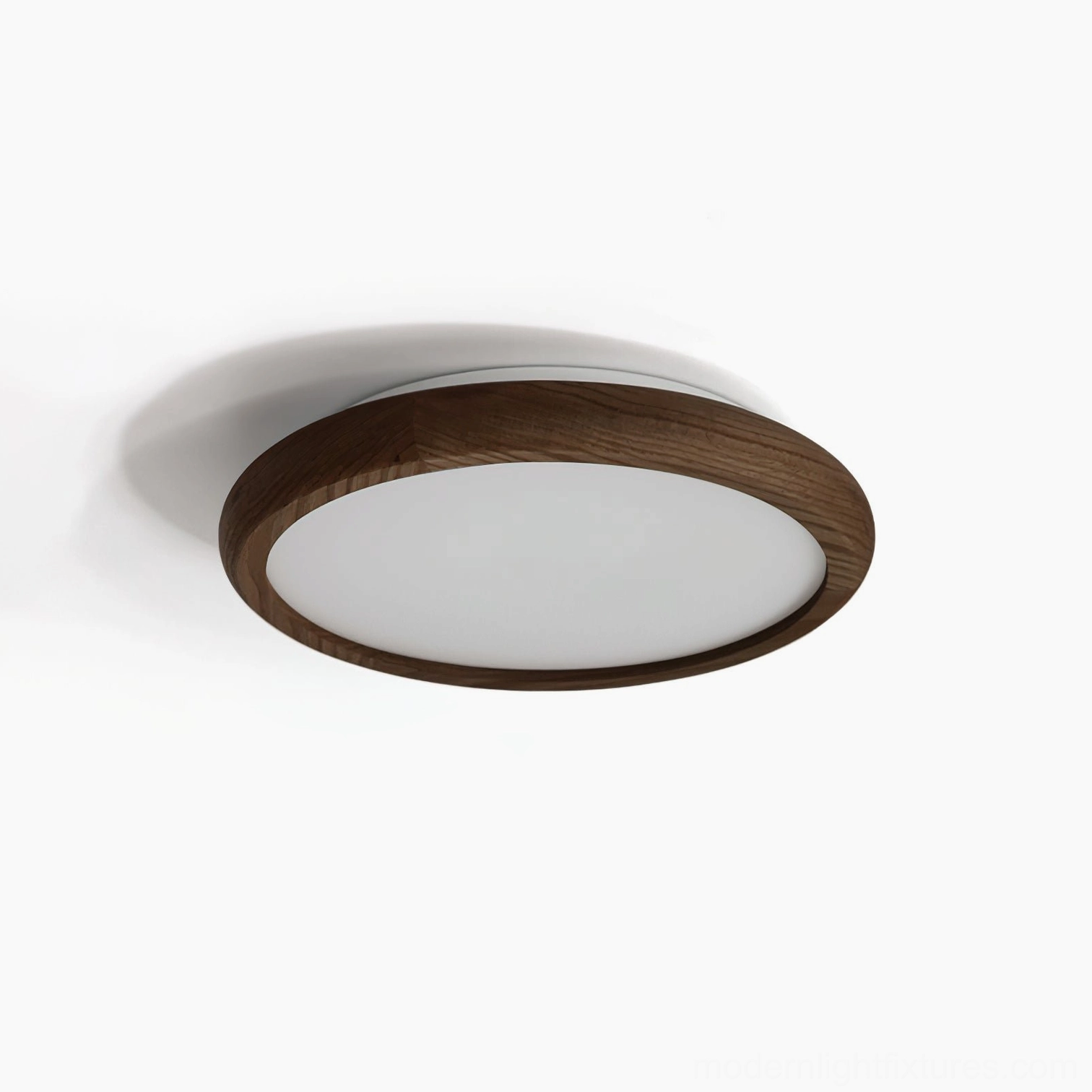 40cm diameter Natura ceiling light in warm wood tone, modern home interior ambient lighting application