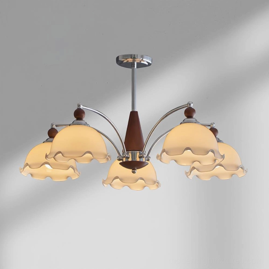 5-head Claudia Floral Chandelier ceiling mounted cozy living room vintage nordic style