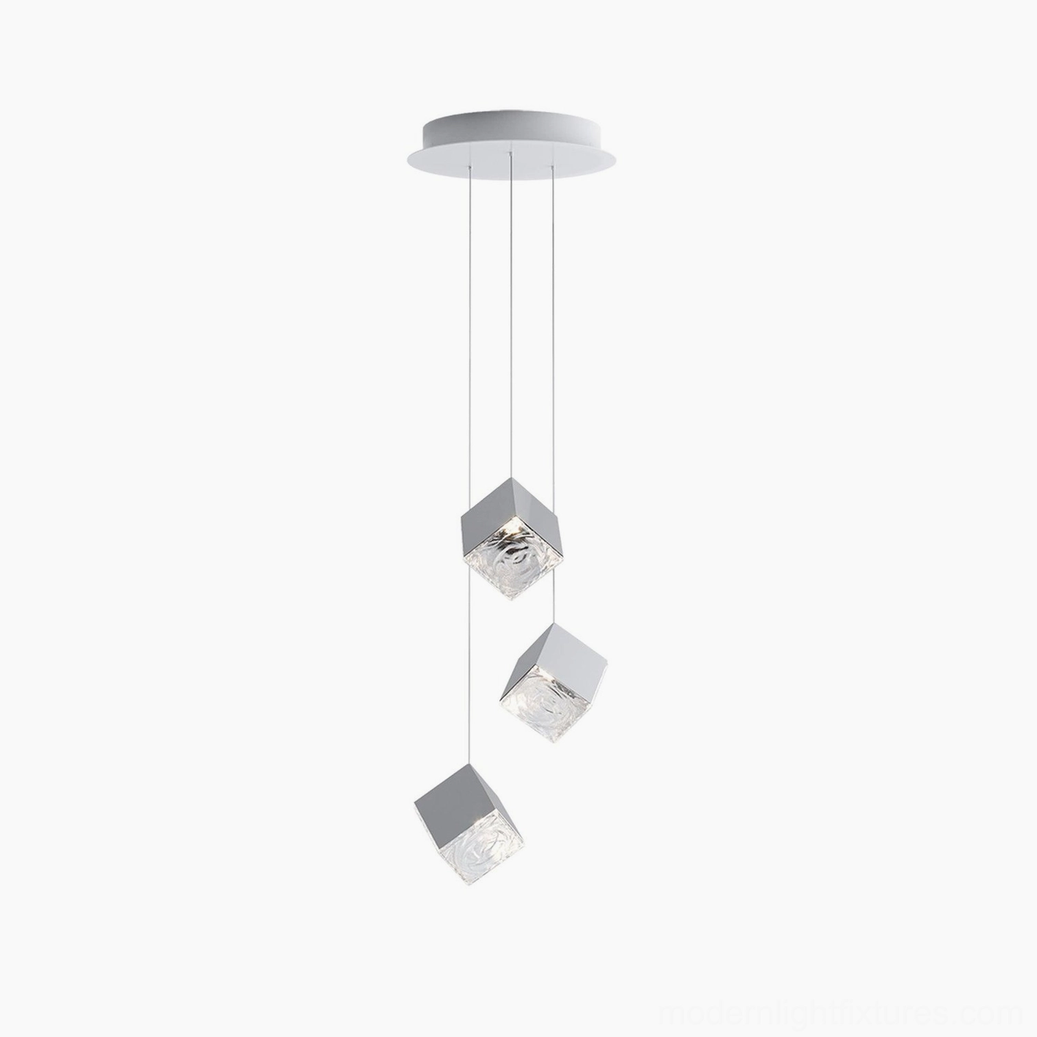 Modern 6-head geometric cube chandelier bedroom accent lighting design