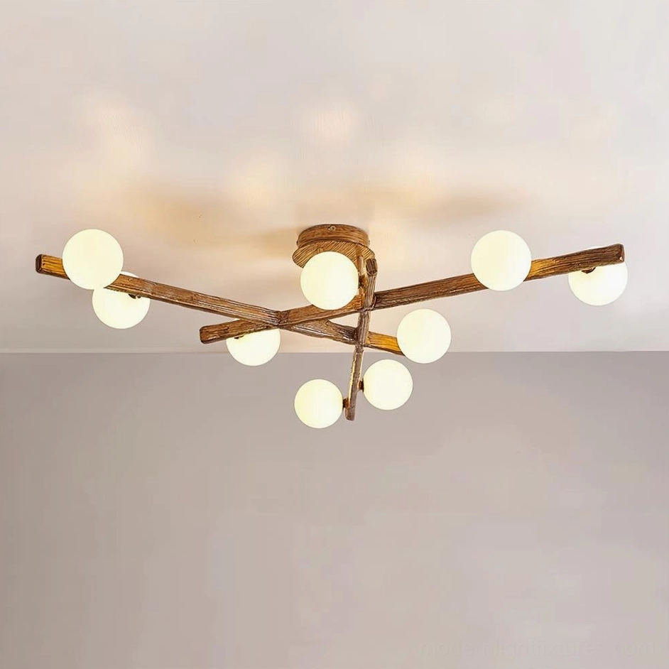 9-head statement ceiling light fixture - large semi-flush mount for spacious rooms