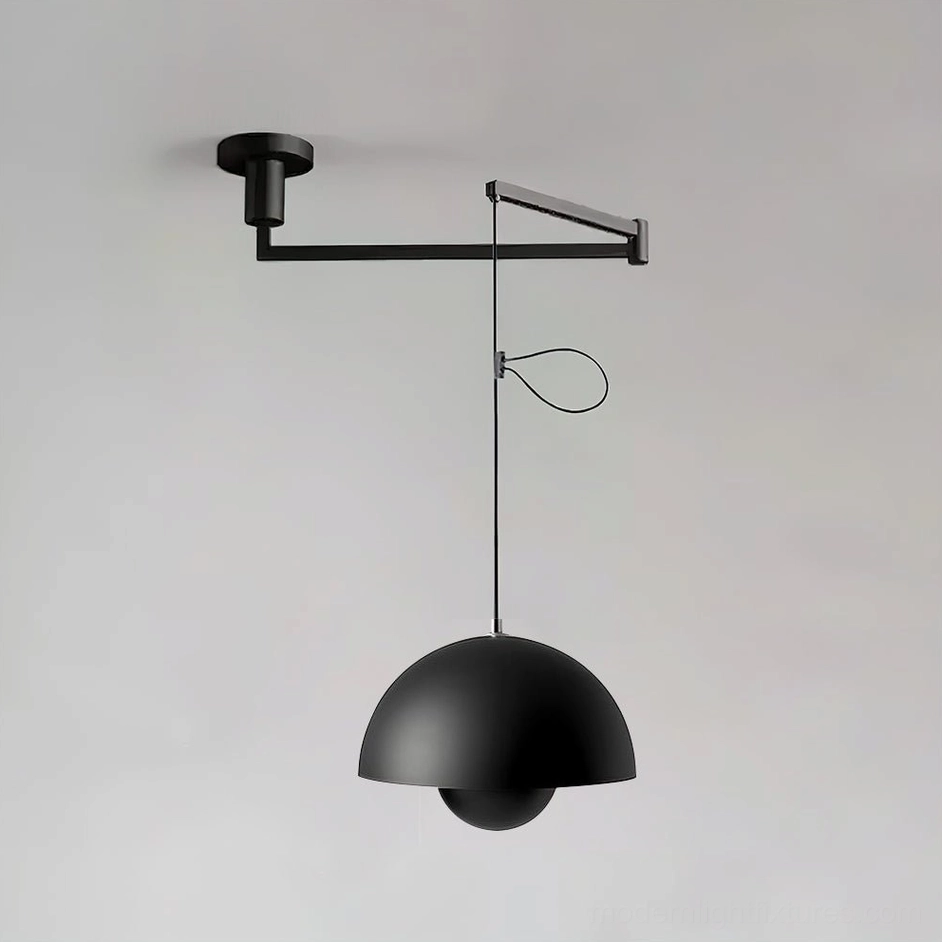 Adjustable swing arm pendant light multiple finish options product showcase