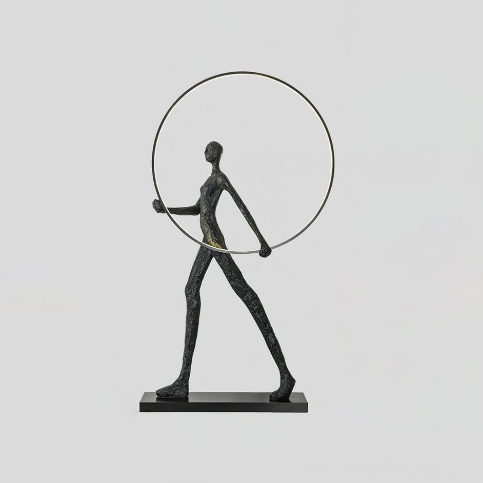 Model B configuration Aeon Sculpture Floor Lamp with remote control dimming, sculptural geometric design detail view