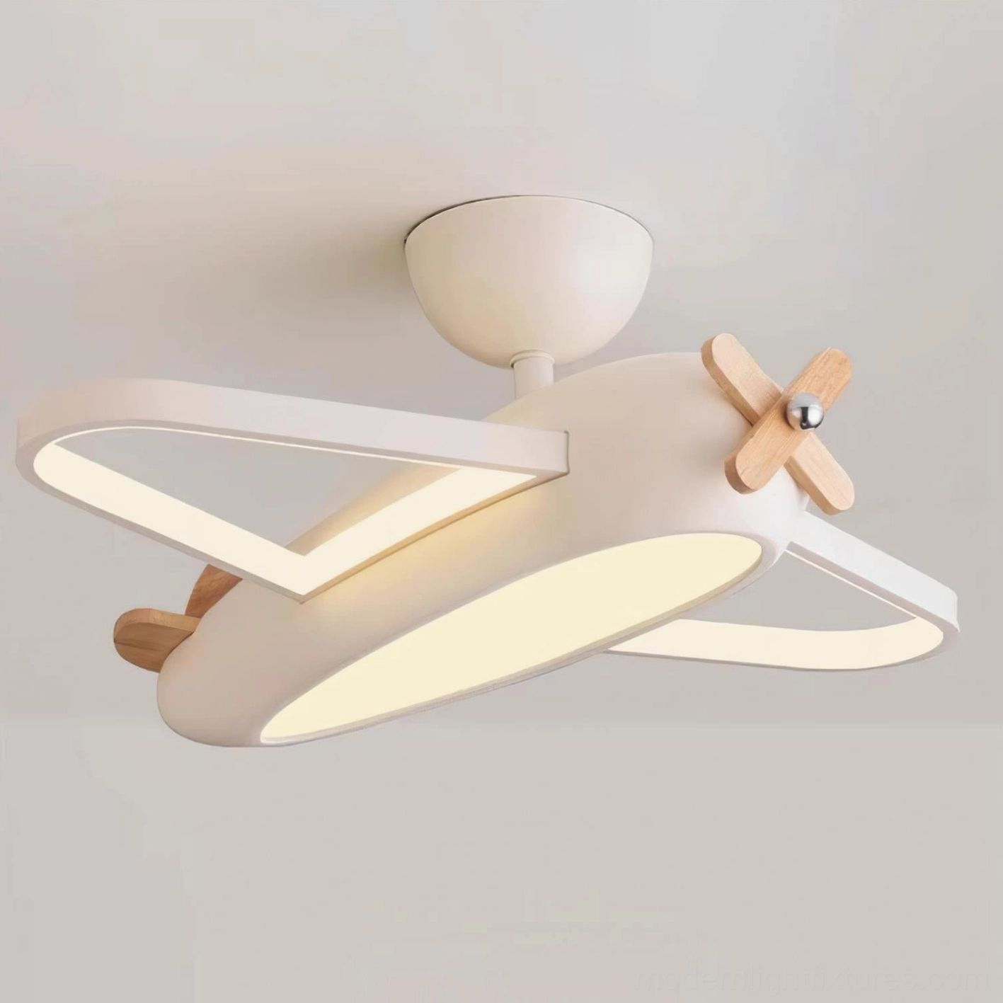 Airplane light fixture hardwired installation in contemporary kids bedroom design project