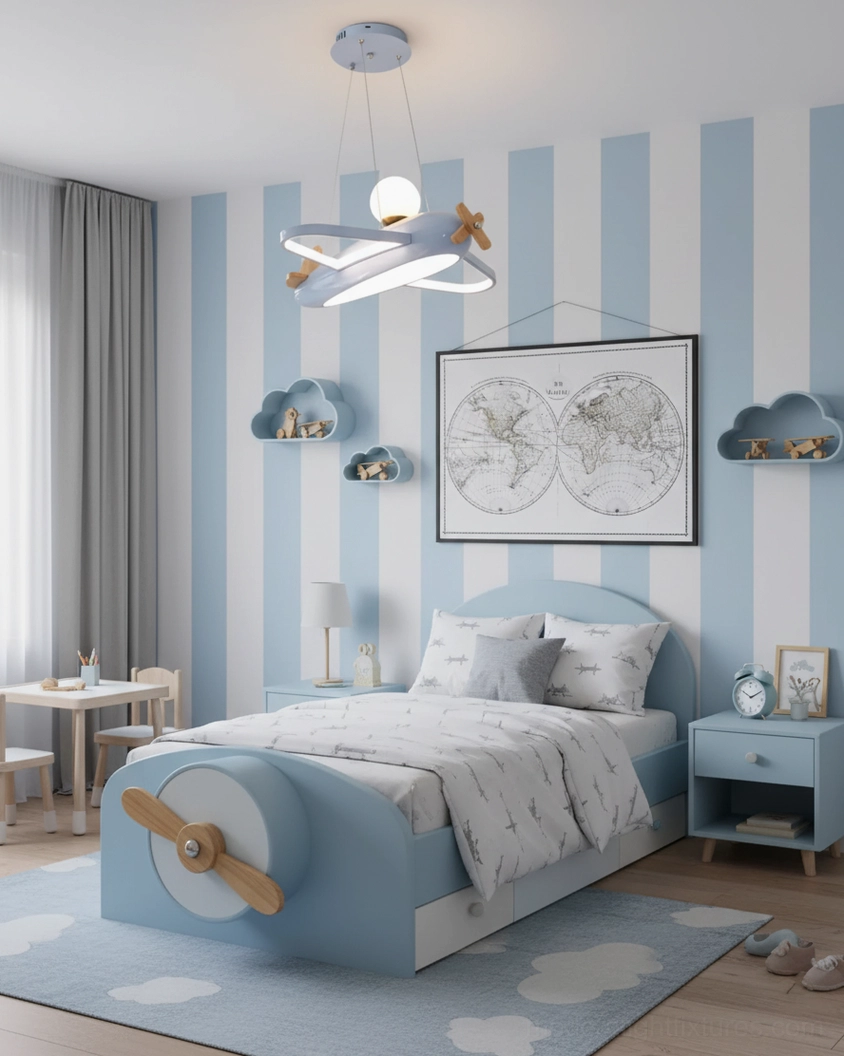 Airplane pendant ceiling light gift presentation showing premium packaging and ready to ship condition