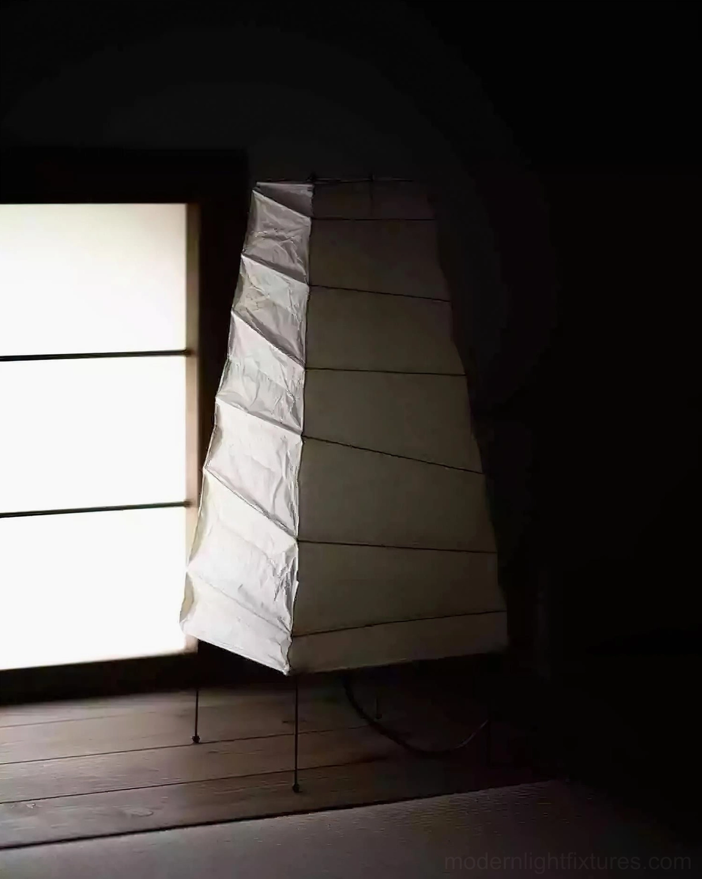 Akari 4N minimalist paper table lamp styled in contemporary interior design space