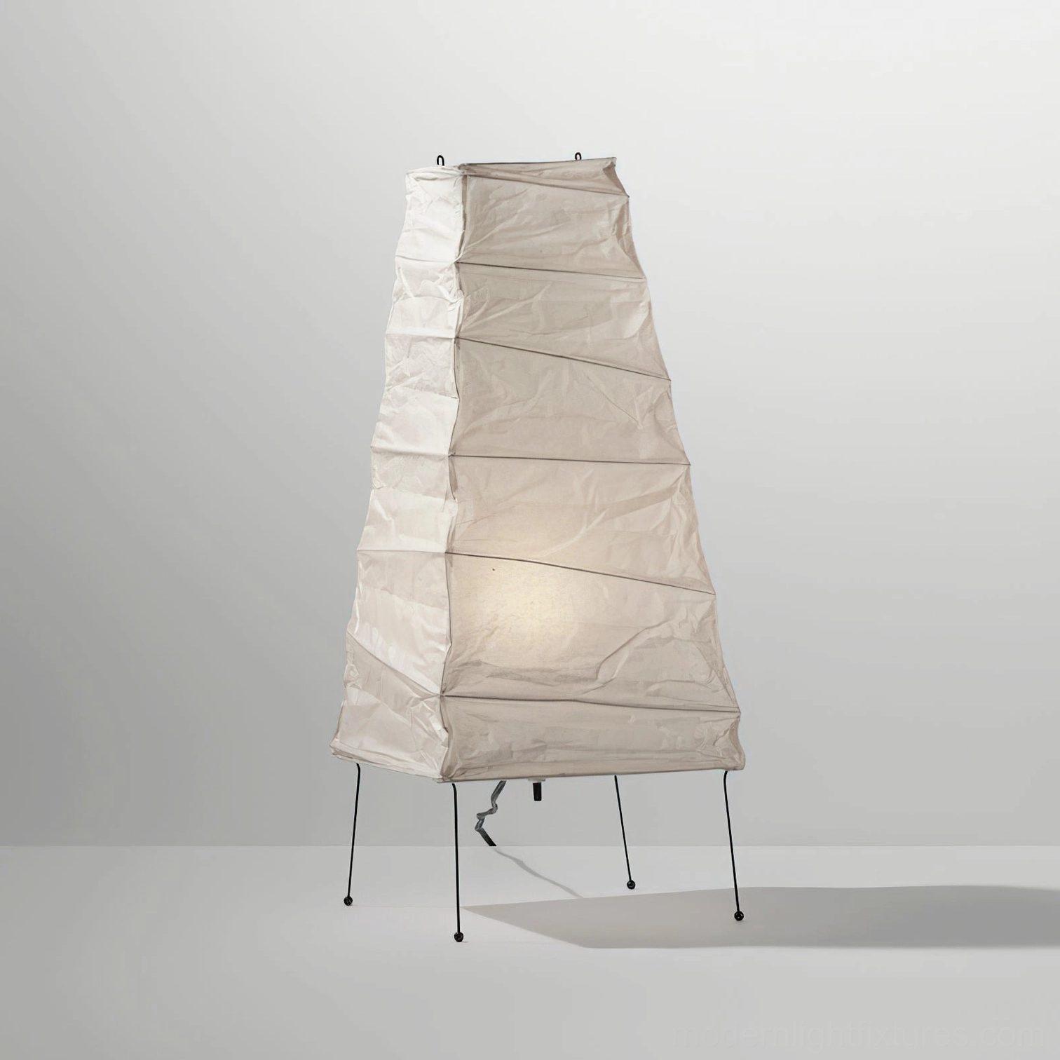Akari 4N modern paper table lamp size comparison and dimensional reference