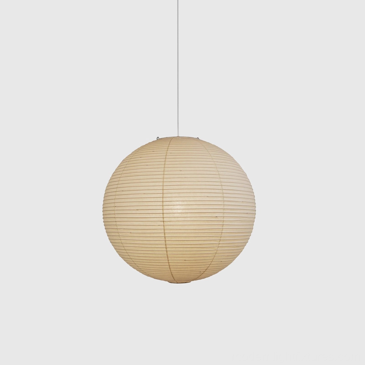 Akari A Series pendant lamp with beige cotton paper shade - flat studio shot