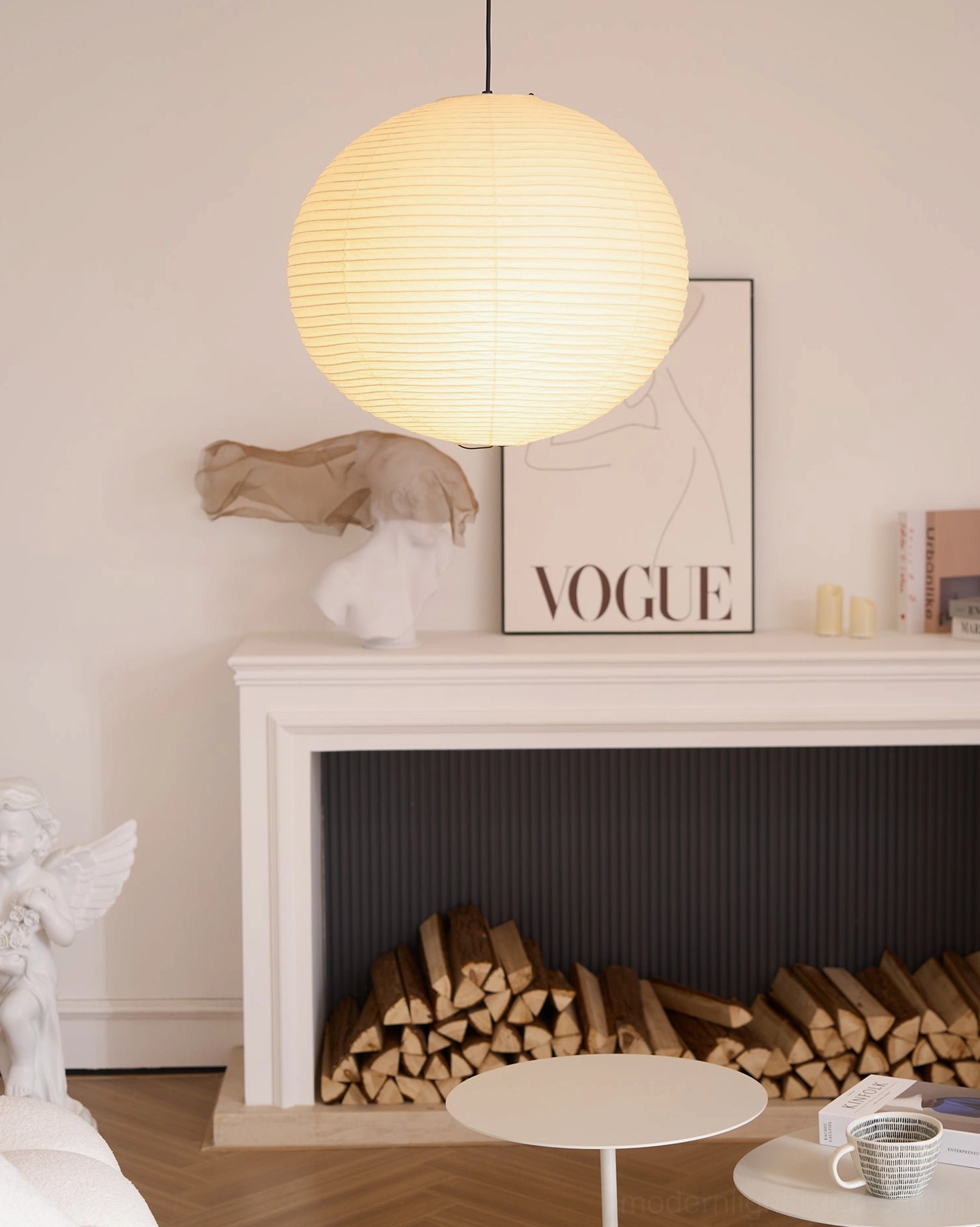 Akari A Series cotton paper shade washi-inspired construction