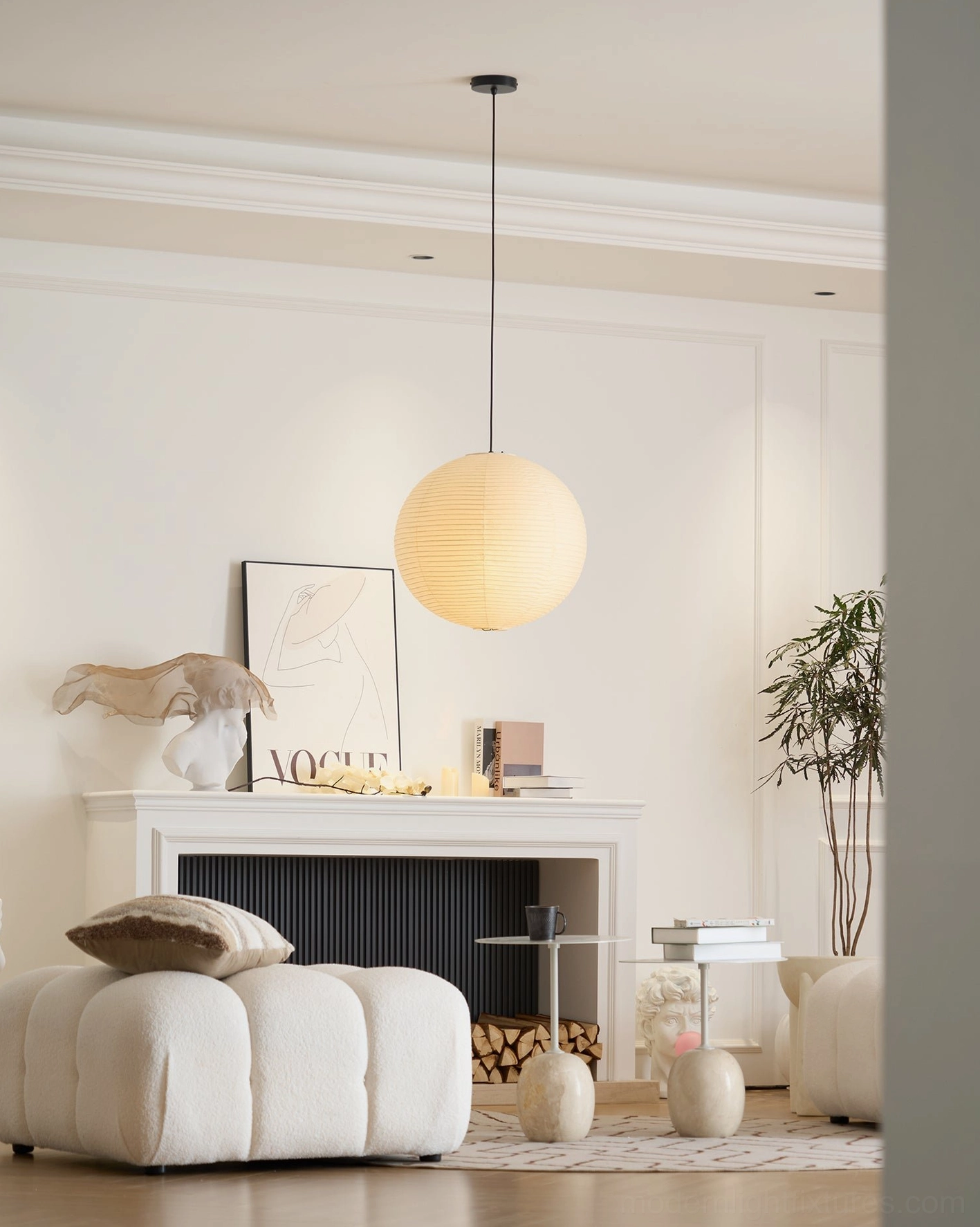 Akari A Series pendant lamp 120cm monumental installation