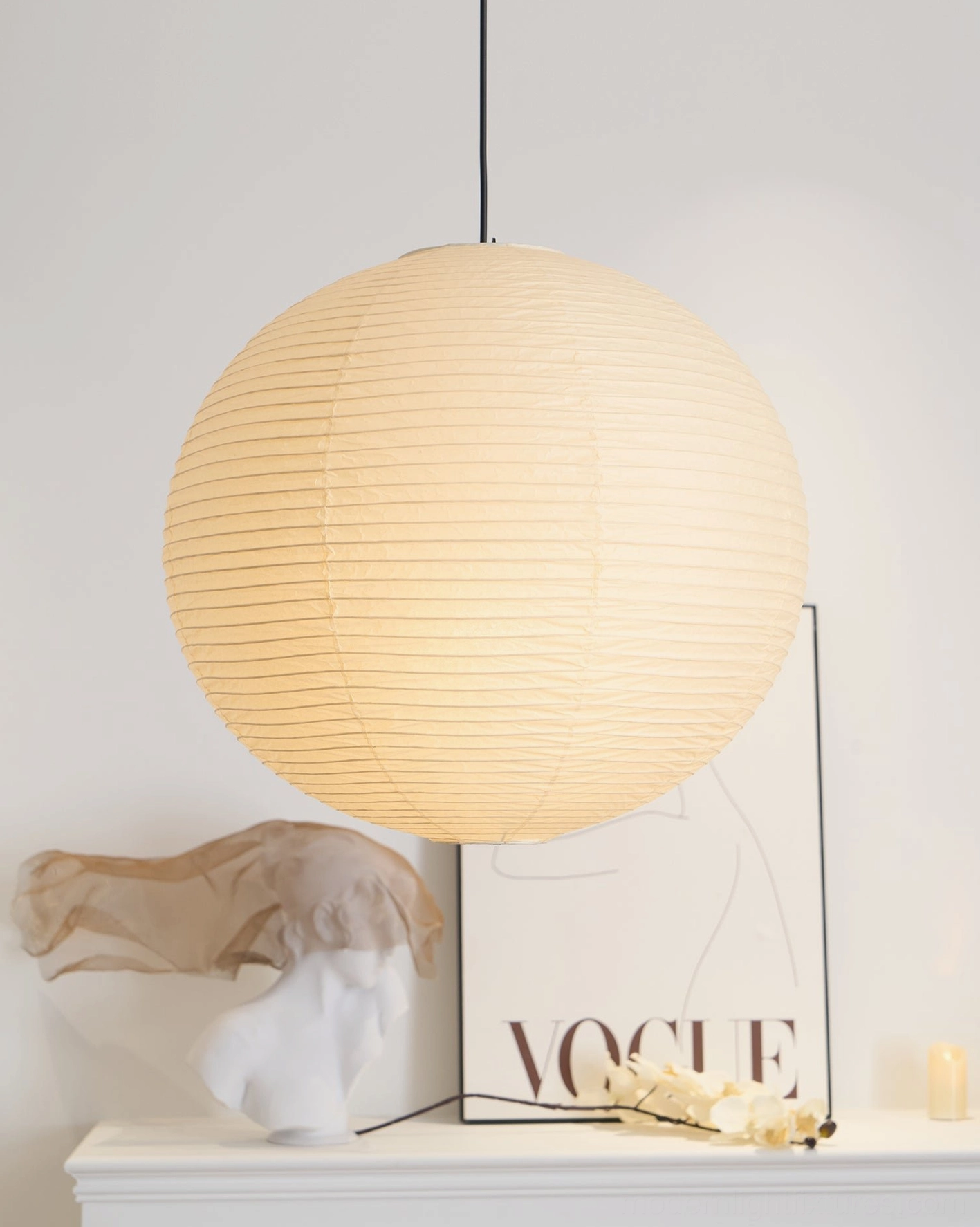 Akari A Series pendant lamp 75cm statement installation