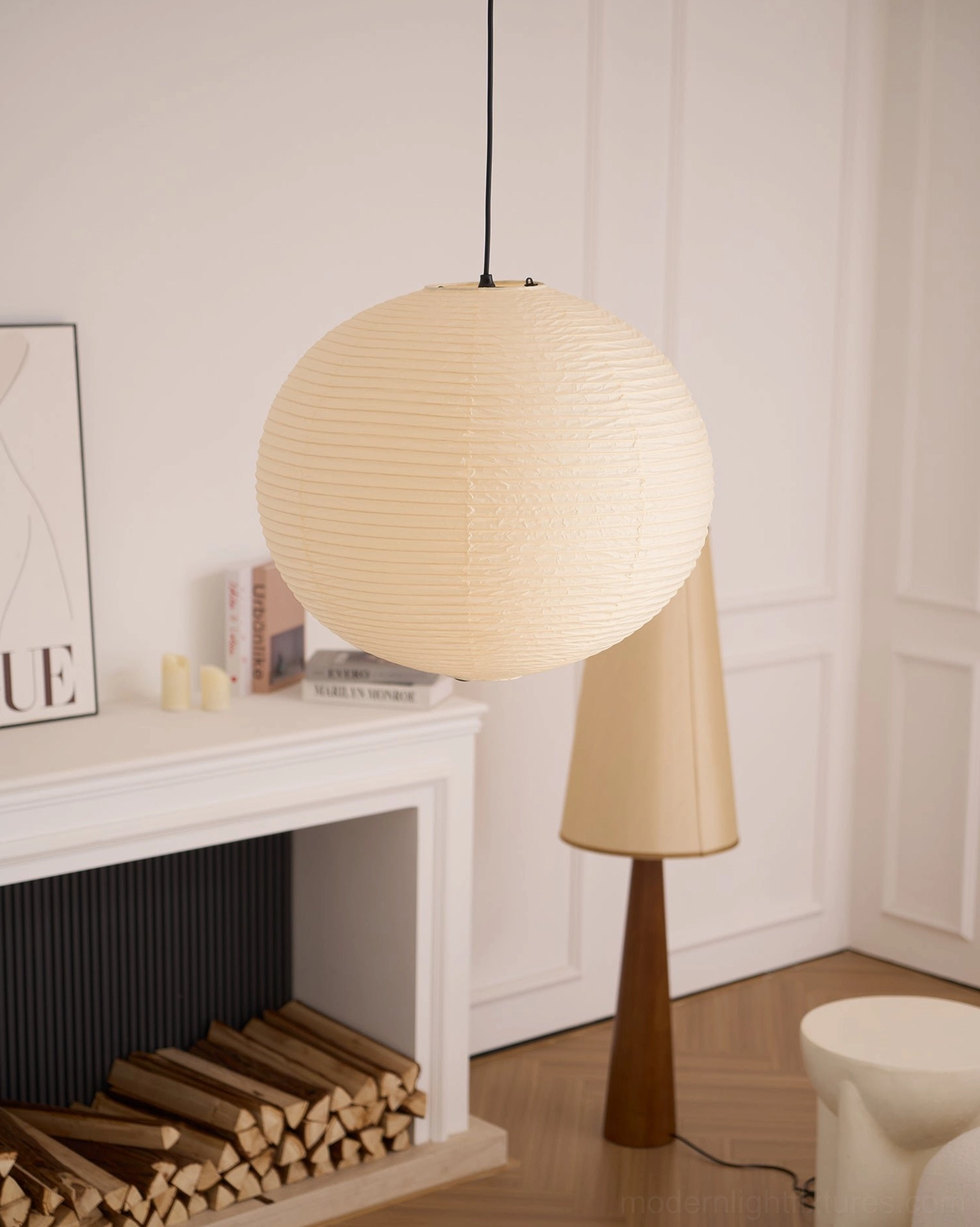 Akari A Series pendant lamp reading nook soft light ambiance