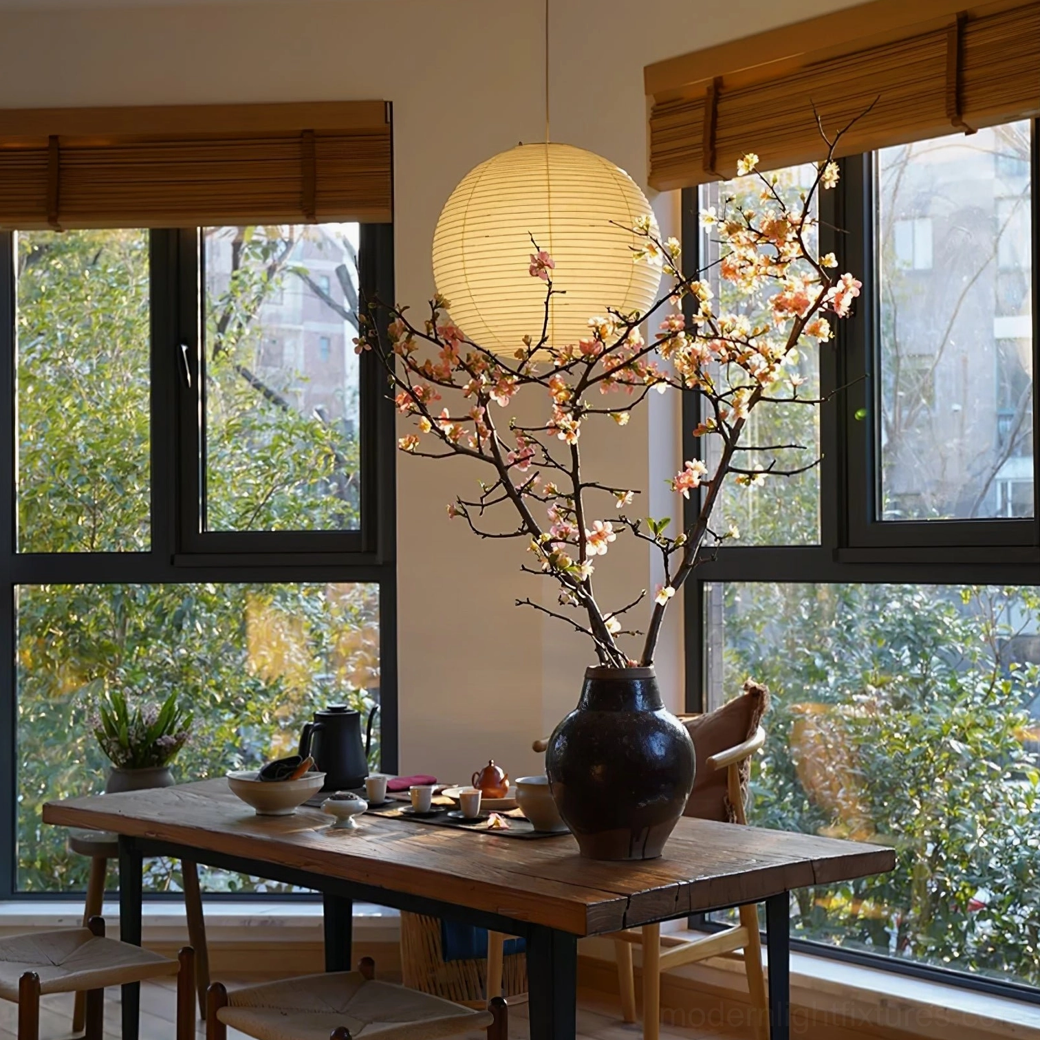 Akari A Series paper pendant lamp size comparison and dimension reference