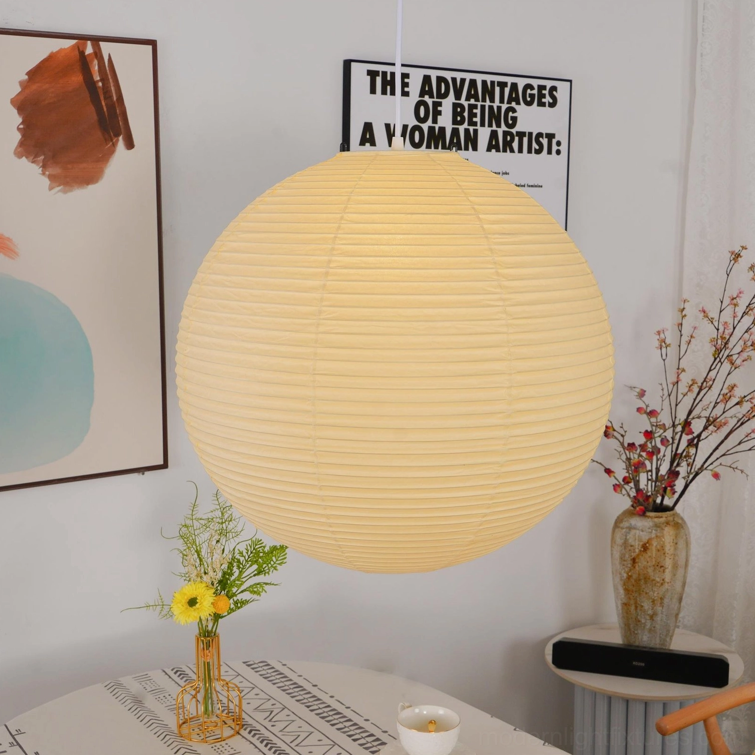 Akari A Series pendant lamp warm ambient glow room interior