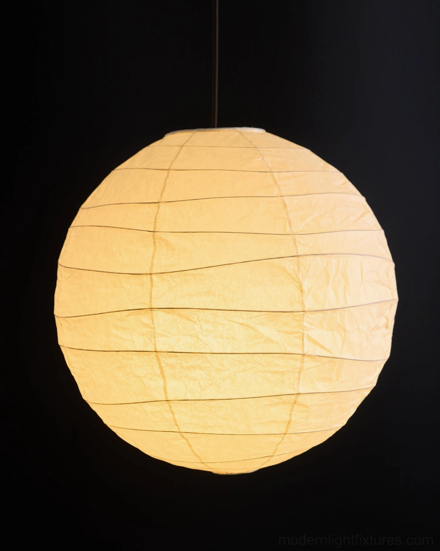 Akari D pendant lamp 120cm - extra-large spherical Washi paper shade for gallery spaces
