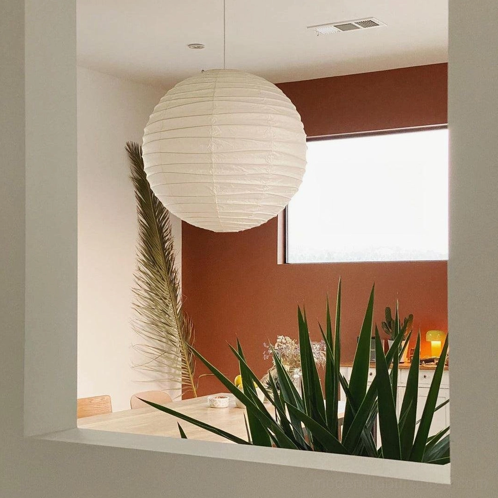 Japanese Washi pendant lamp 55cm - bedroom focal point with warm paper glow